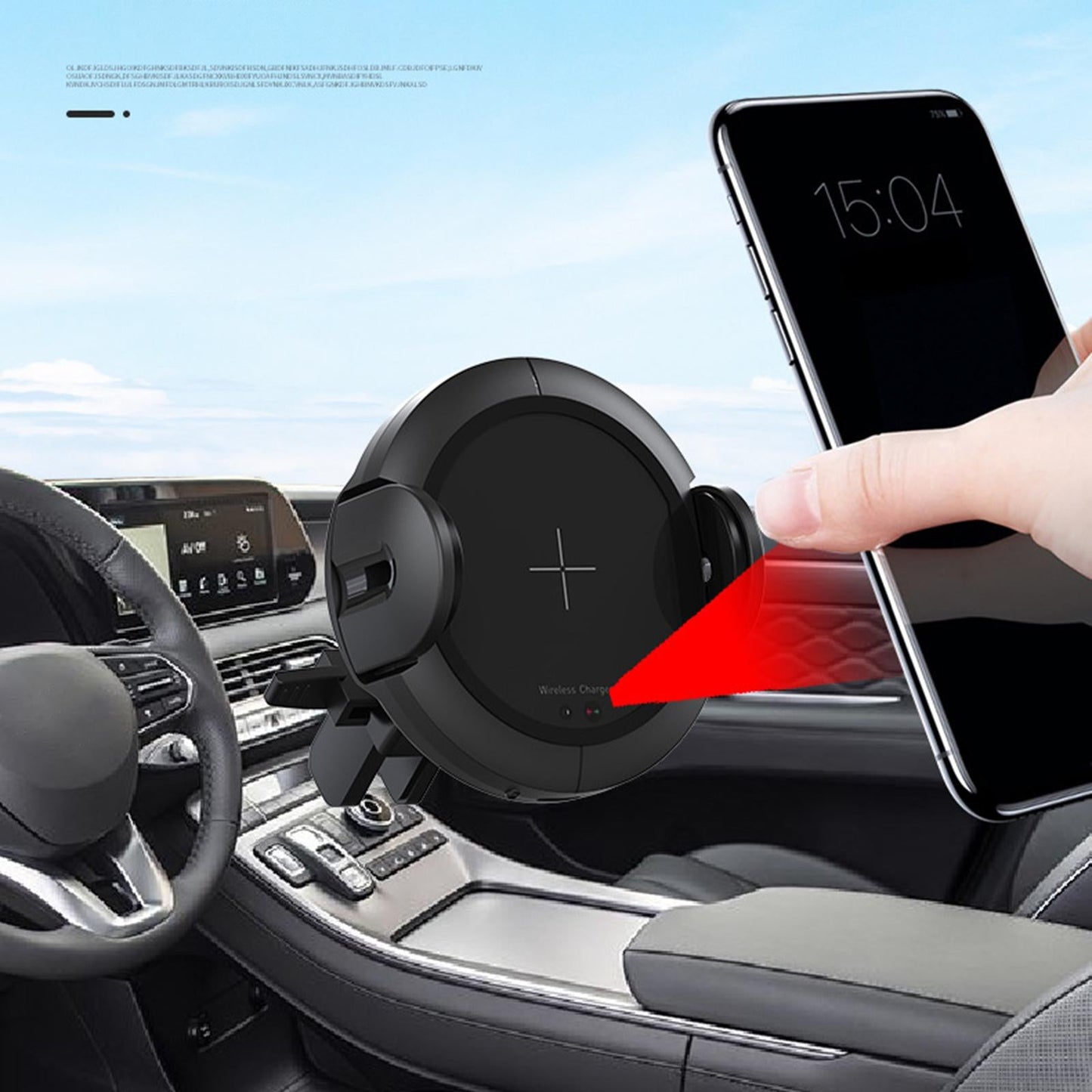Wireless Automatic Clamping Car Phone Holder Fast Charger Mount Holder 15W