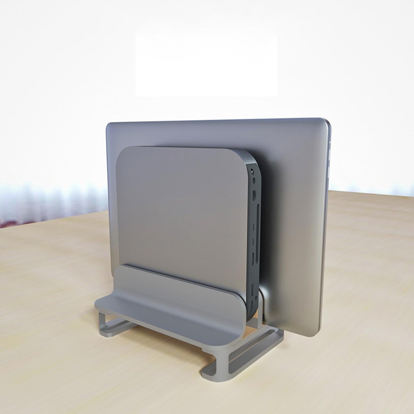 Vertical Laptop Stand Accessories Upgraded Bracket Adjustable for Home Silver