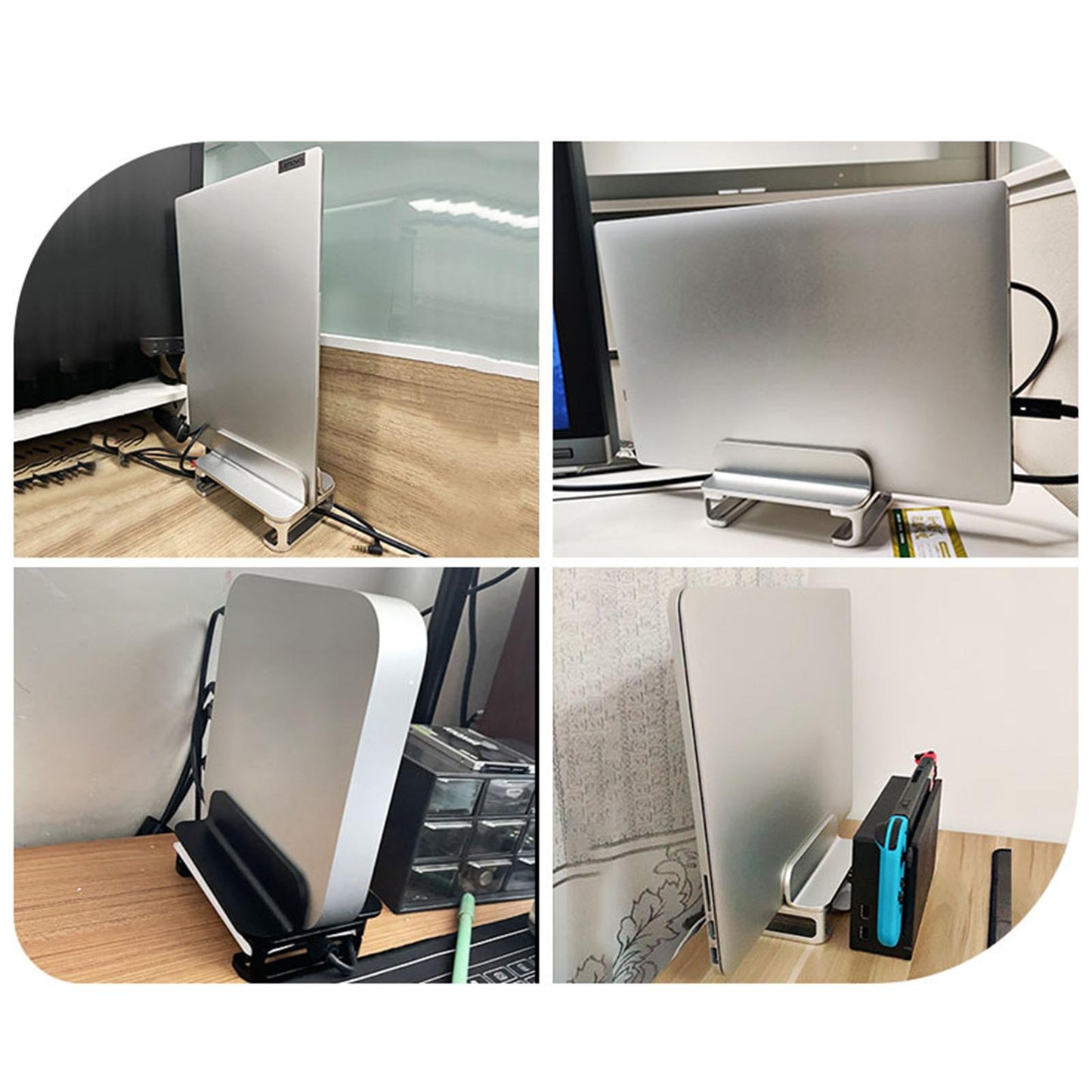 Vertical Laptop Stand Accessories Upgraded Bracket Adjustable for Home Silver