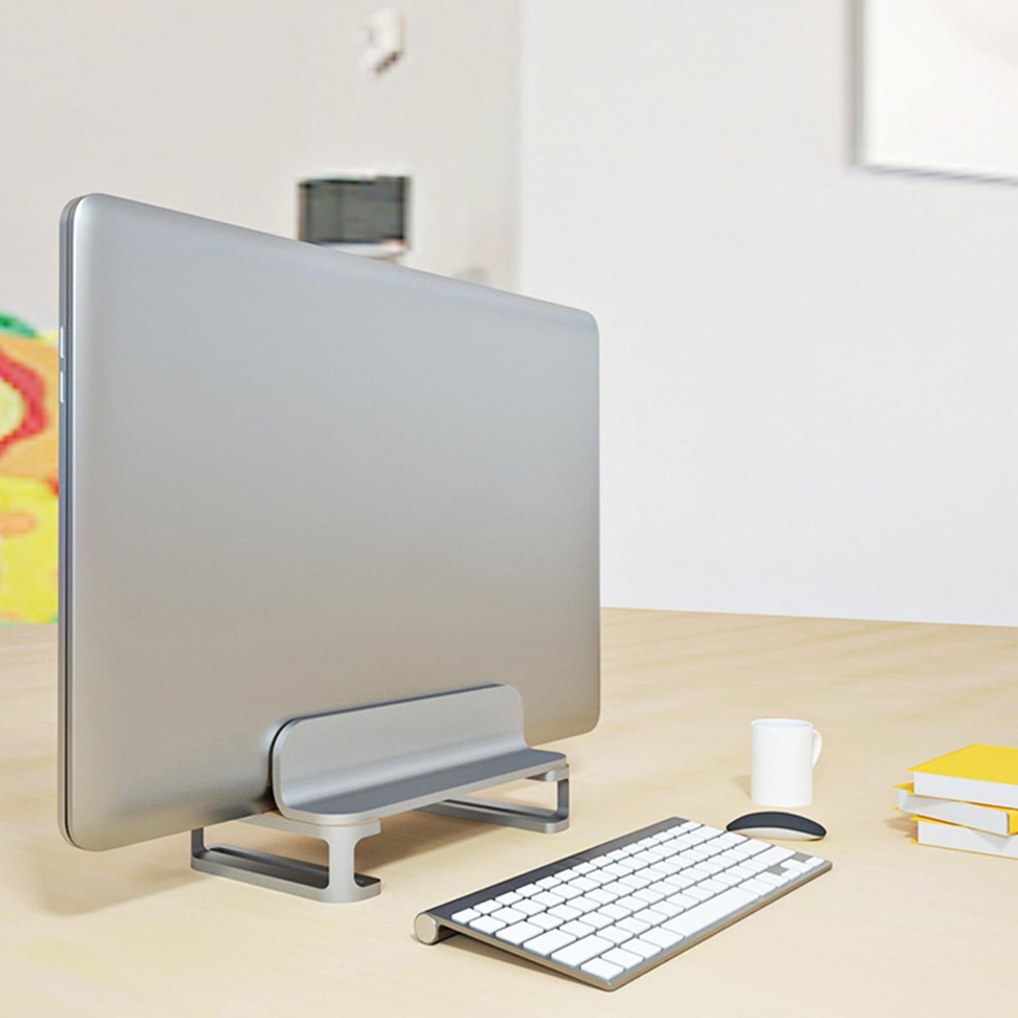 Vertical Laptop Stand Accessories Upgraded Bracket Adjustable for Office Silver