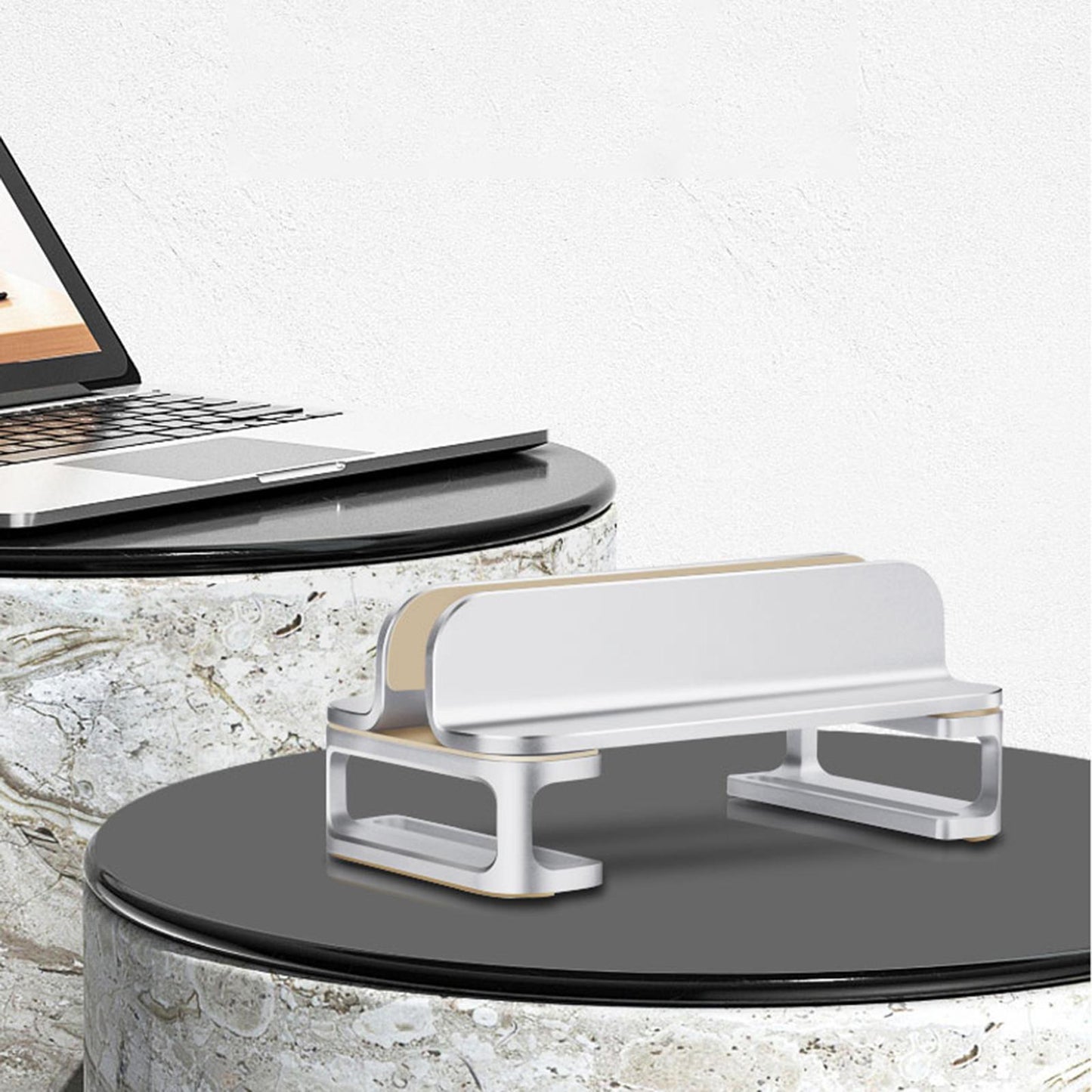 Vertical Laptop Stand Accessories Upgraded Bracket Adjustable for Office Silver