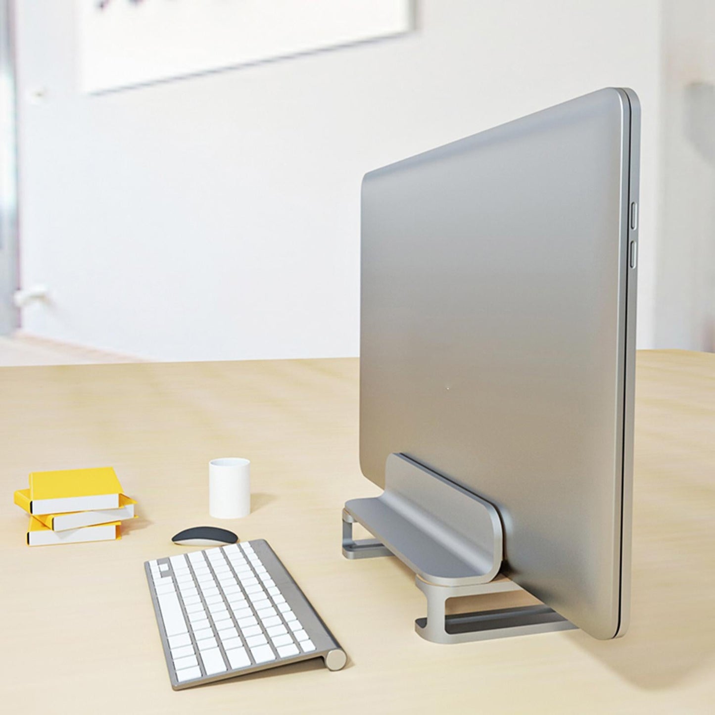 Vertical Laptop Stand Accessories Upgraded Bracket Adjustable for Office Silver
