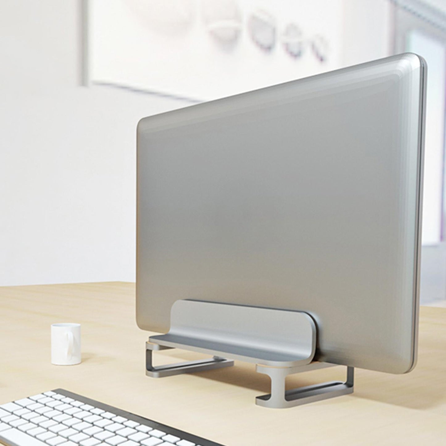 Vertical Laptop Stand Accessories Upgraded Bracket Adjustable for Office Silver