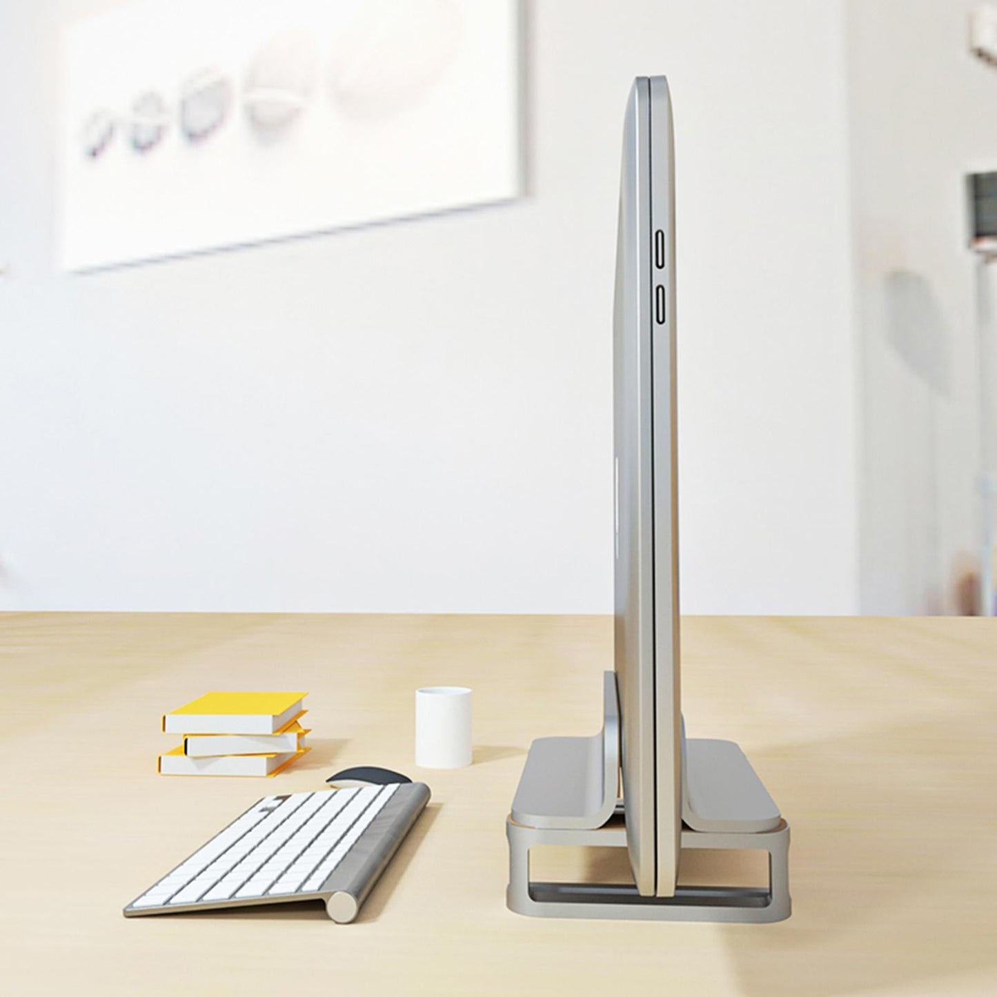 Vertical Laptop Stand Accessories Upgraded Bracket Adjustable for Office Silver