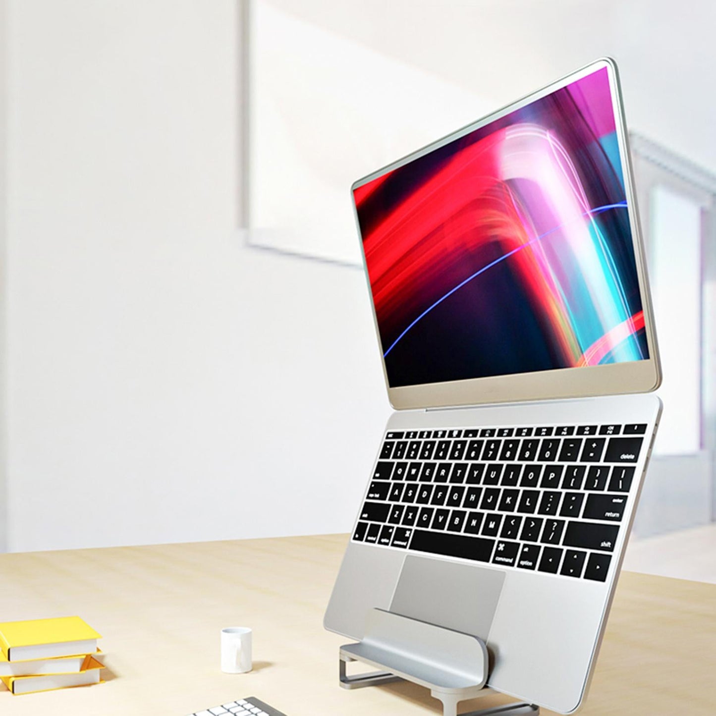 Vertical Laptop Stand Accessories Upgraded Bracket Adjustable for Office Silver