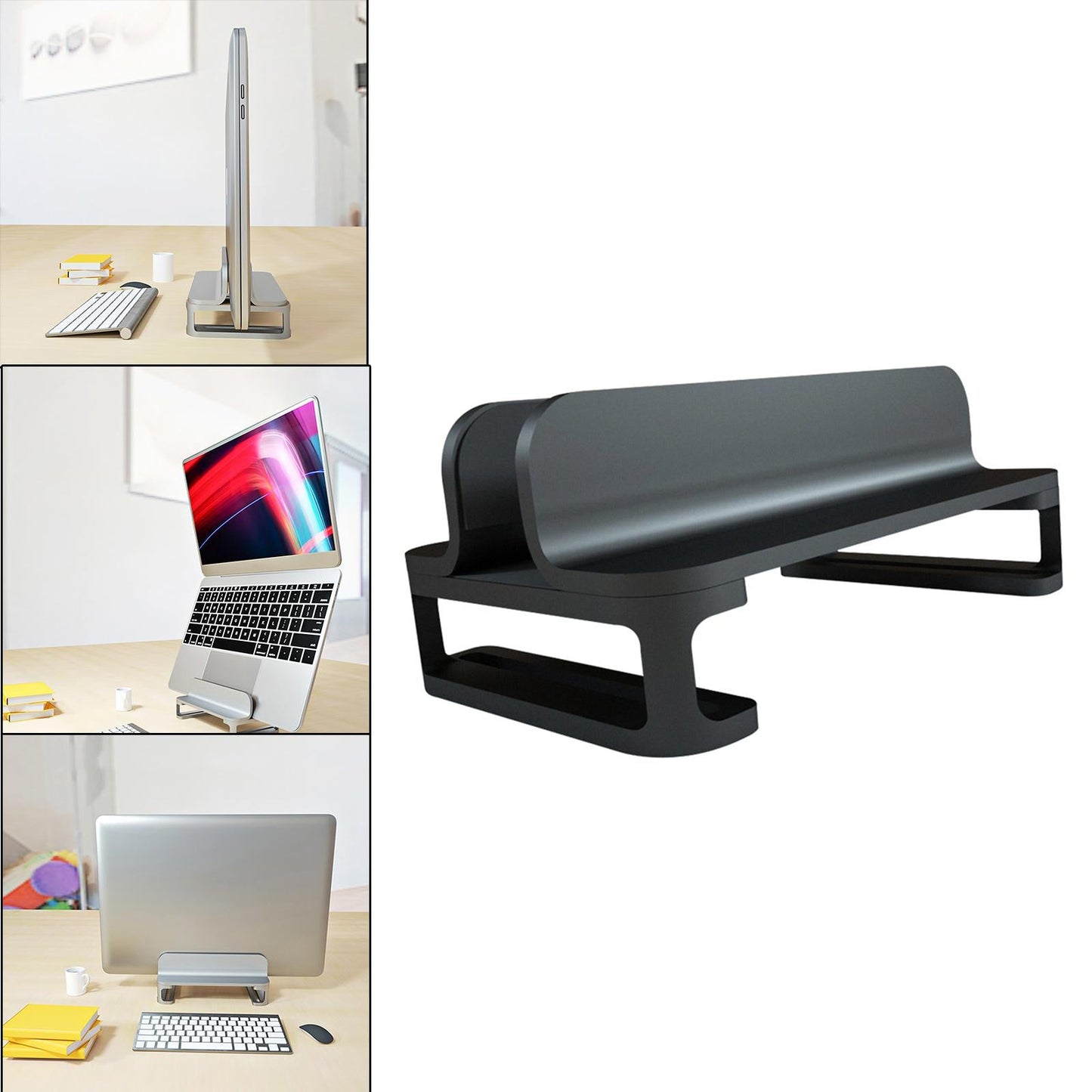 Vertical Laptop Stand Accessories Upgraded Bracket Adjustable for Office Black