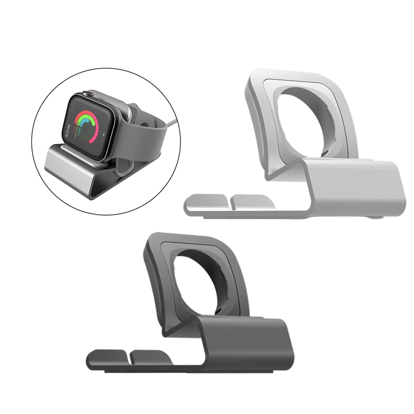 Chargering Station Dock Wireless Charger Holder for Bedroom Office Home Silver