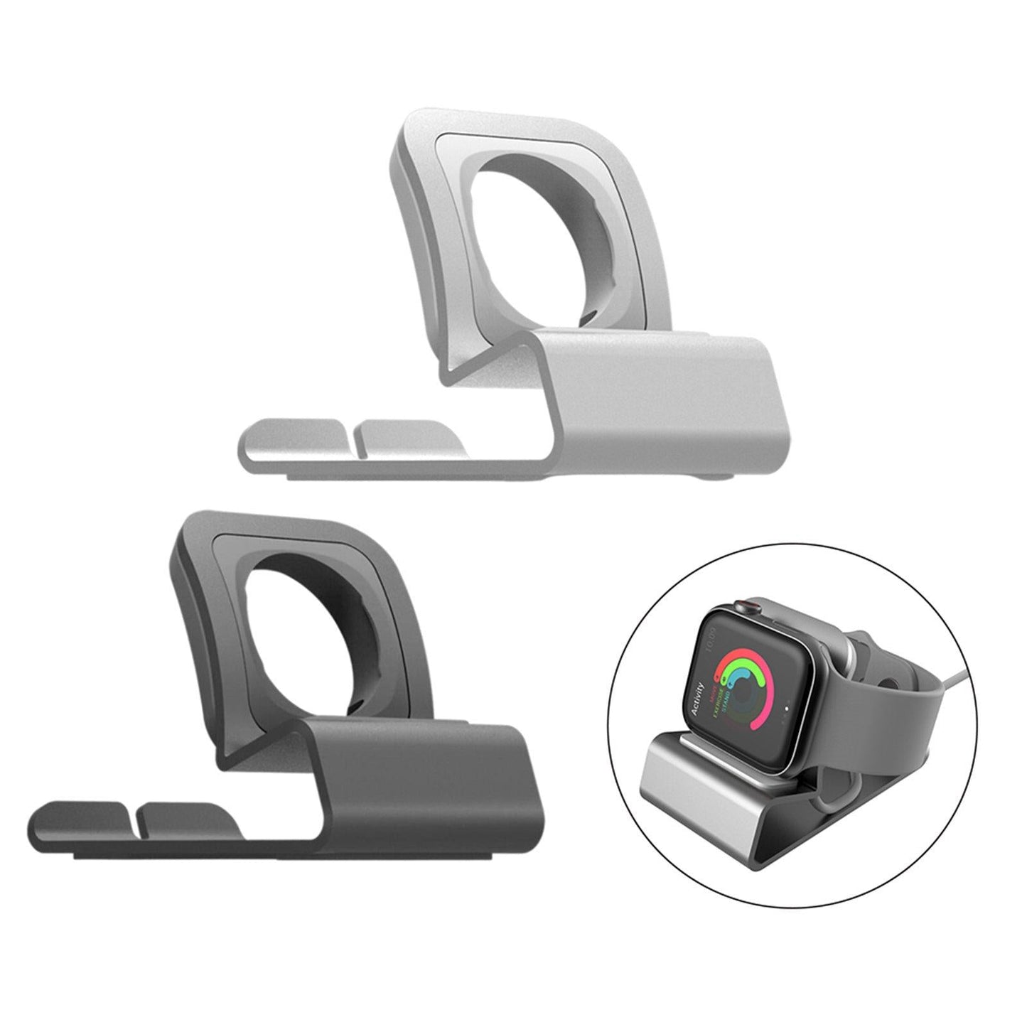 Chargering Station Dock Wireless Charger Holder for Bedroom Office Home Silver