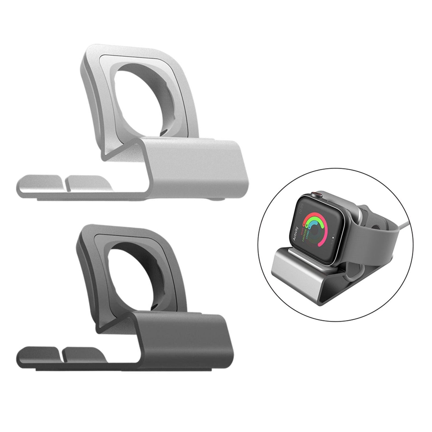 Chargering Station Dock Wireless Charger Holder for Bedroom Office Home Silver