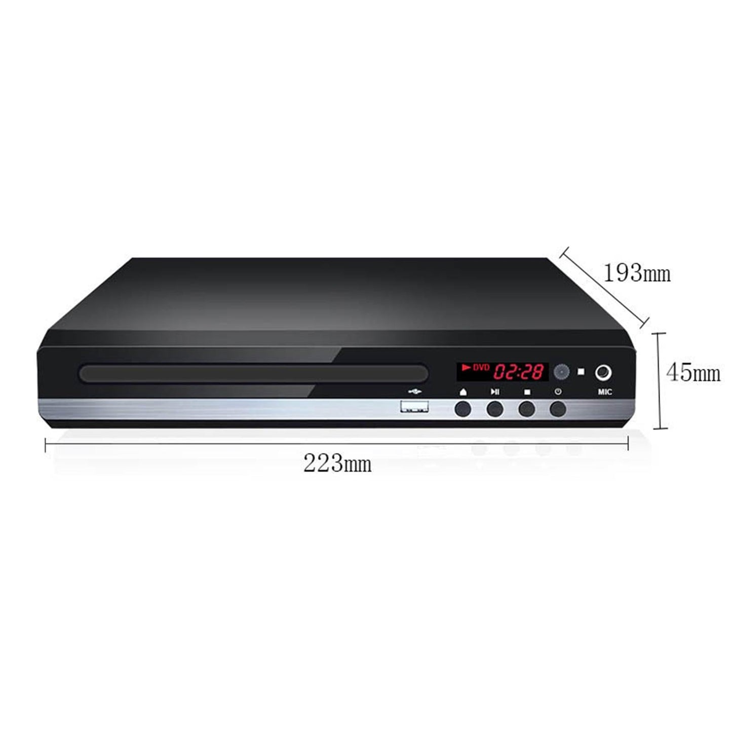 DVD Player for TV USB Input Region-Free UHD 1080P for Home Remote Control EU