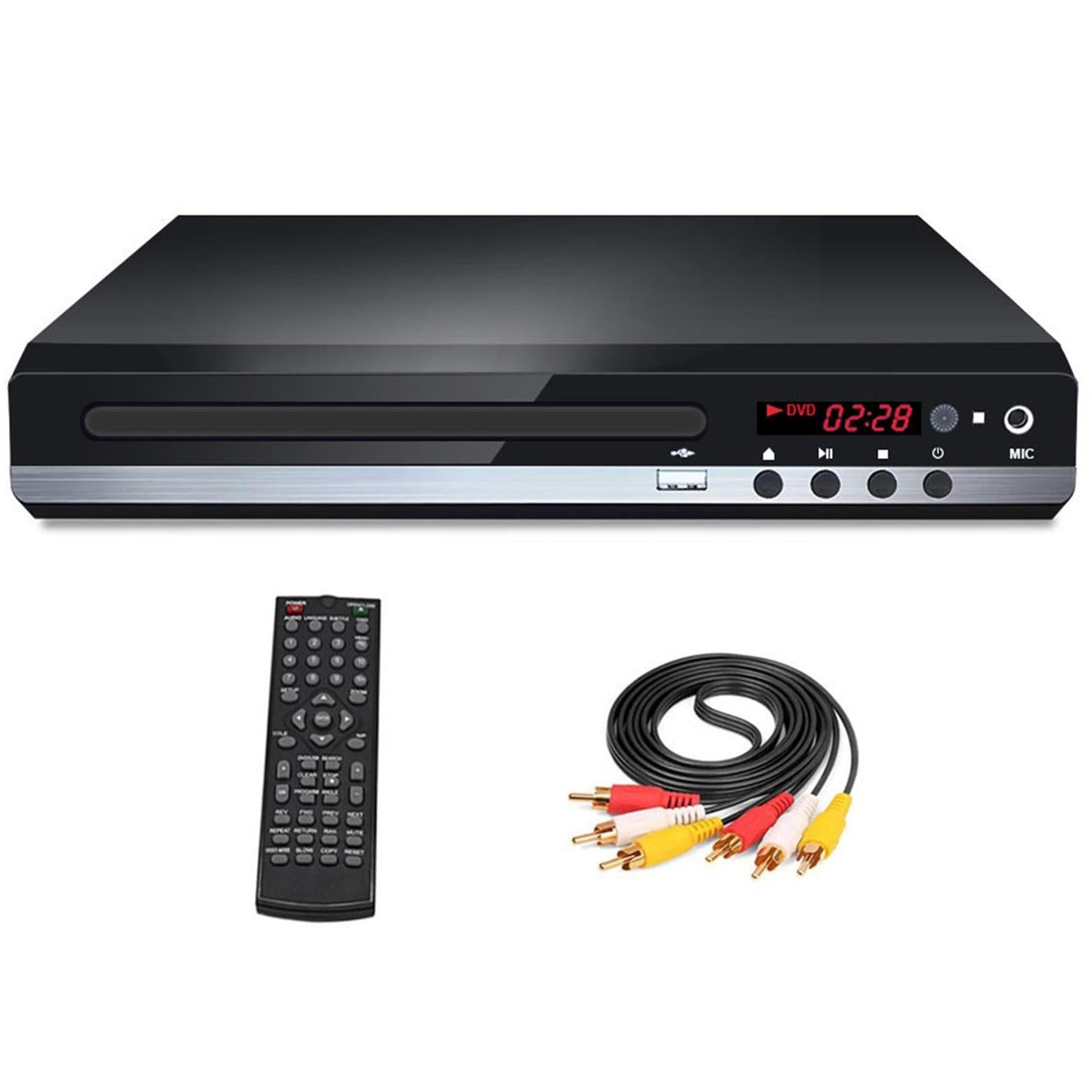 DVD Player for TV USB Input Region-Free UHD 1080P for Home Remote Control EU