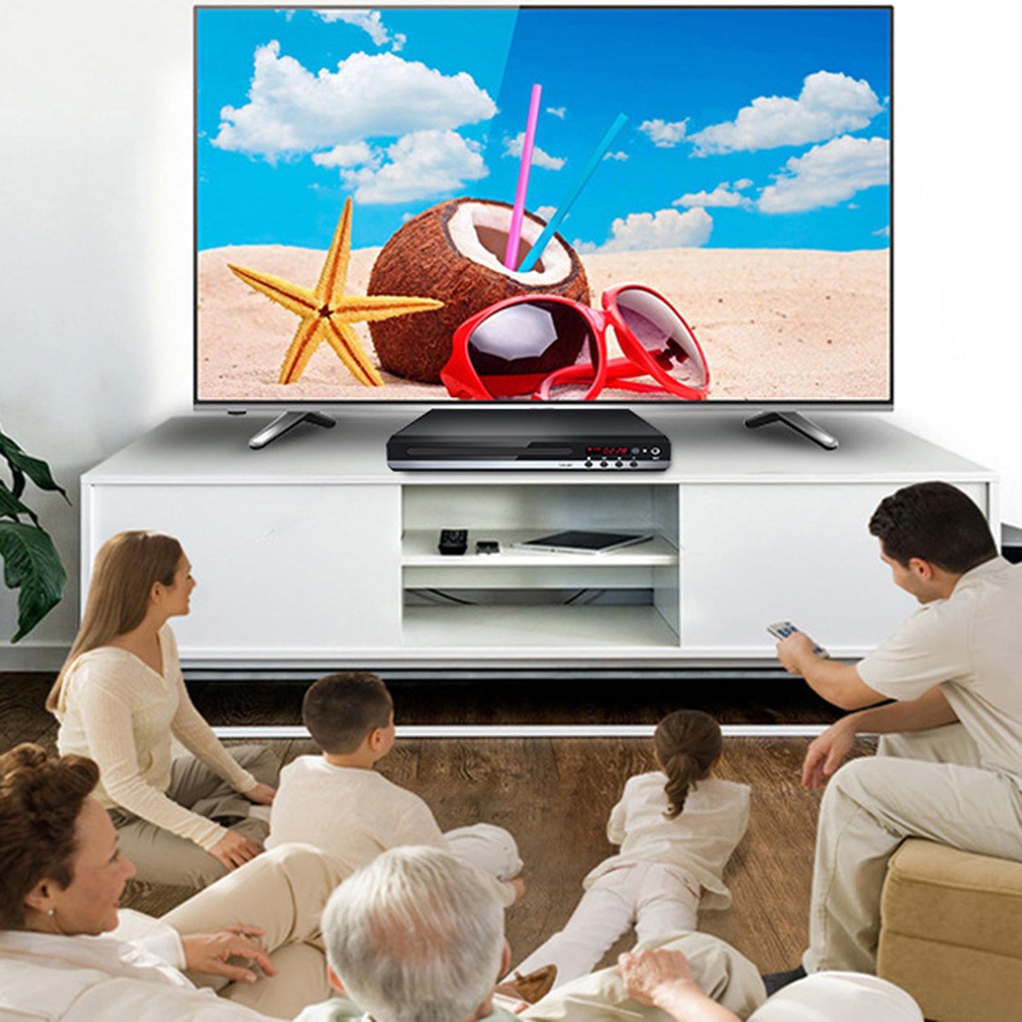 DVD Player for TV USB Input Region-Free UHD 1080P for Home Remote Control EU