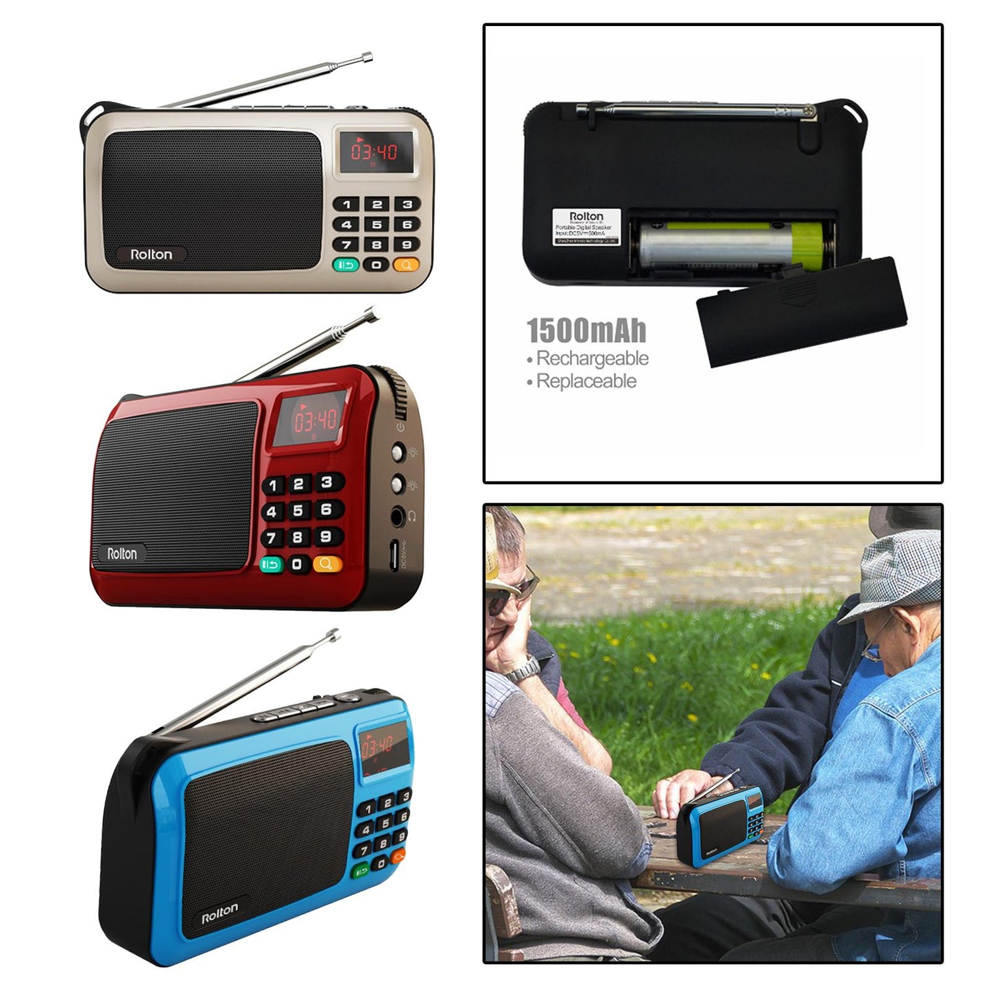 Portable USB FM Radio Emergency Flashlight Creative Gift for Friend Red