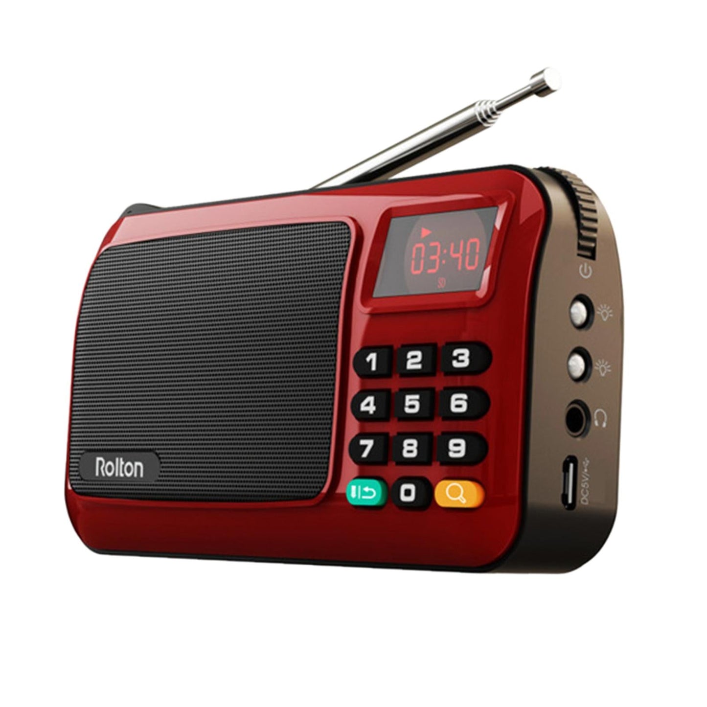 Portable USB FM Radio Emergency Flashlight Creative Gift for Friend Red
