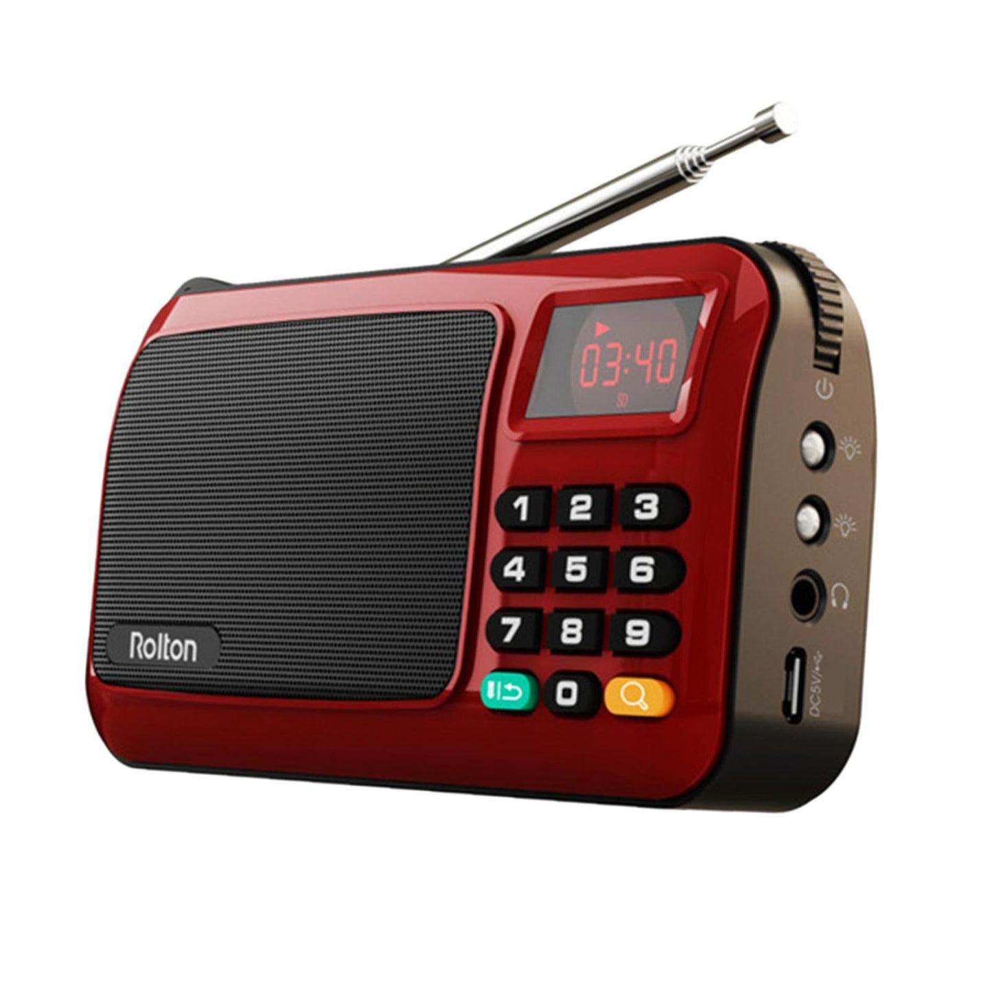 Portable USB FM Radio Emergency Flashlight Creative Gift for Friend Red