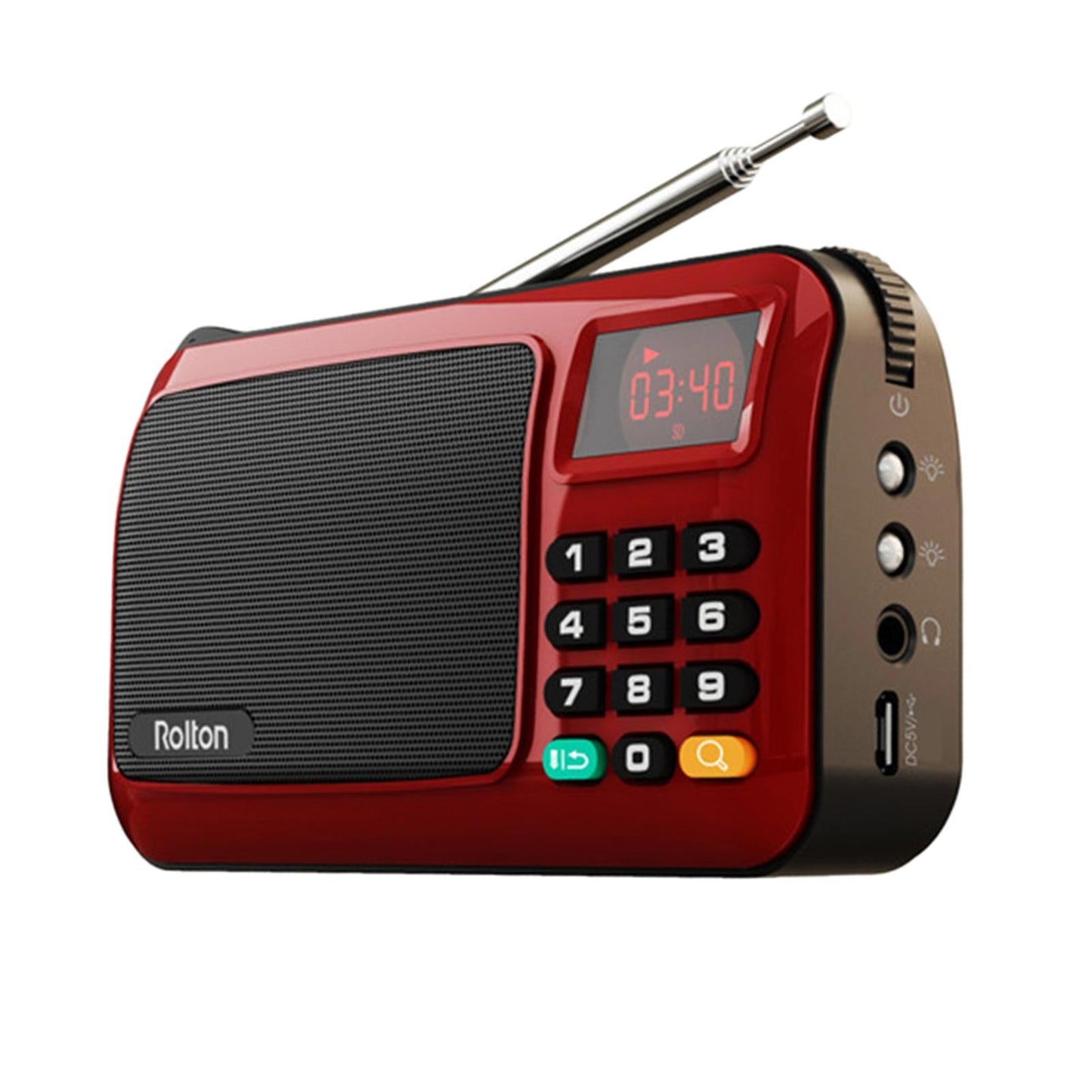 Portable USB FM Radio Emergency Flashlight Creative Gift for Friend Red
