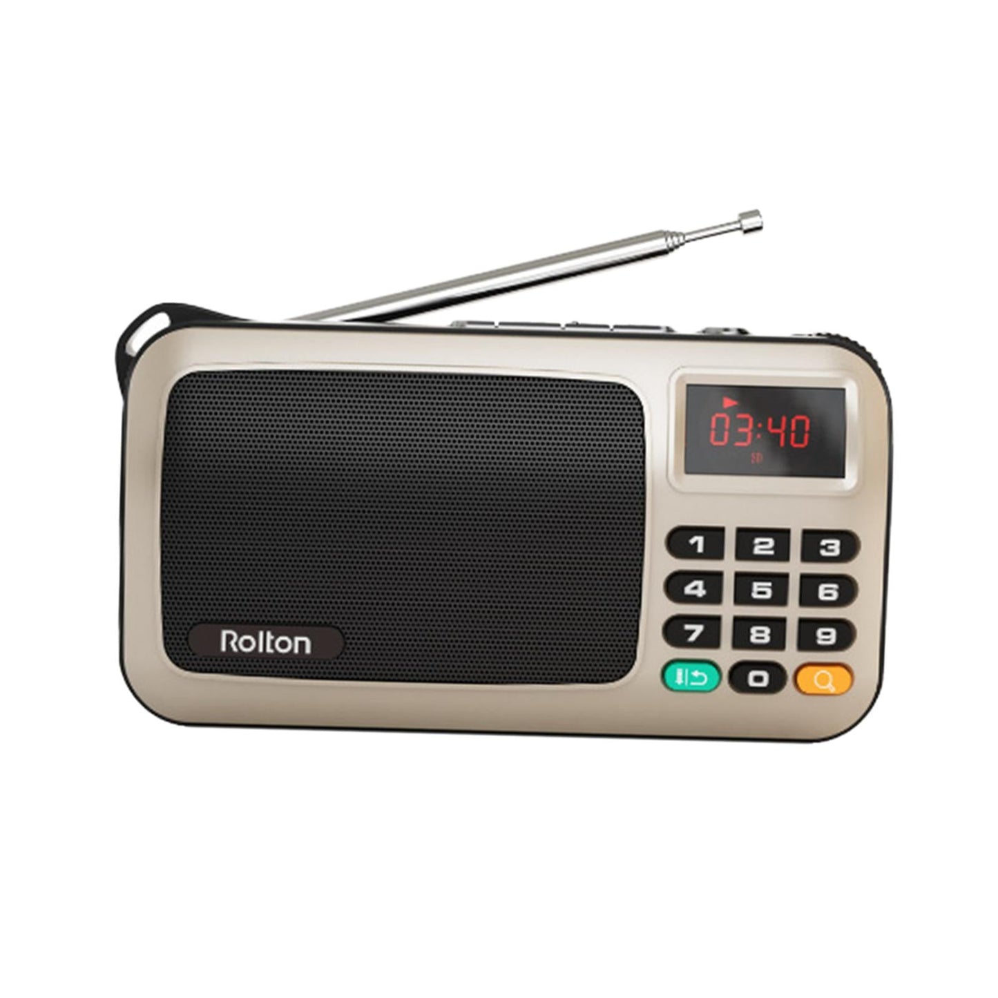 Portable USB FM Radio Emergency Flashlight Creative Gift for Friend Golden