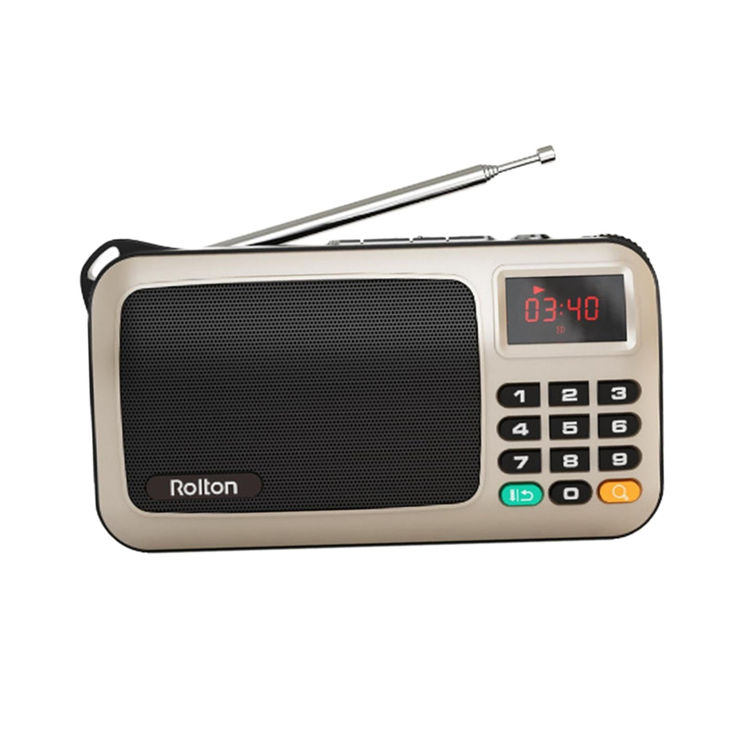 Portable USB FM Radio Emergency Flashlight Creative Gift for Friend Golden