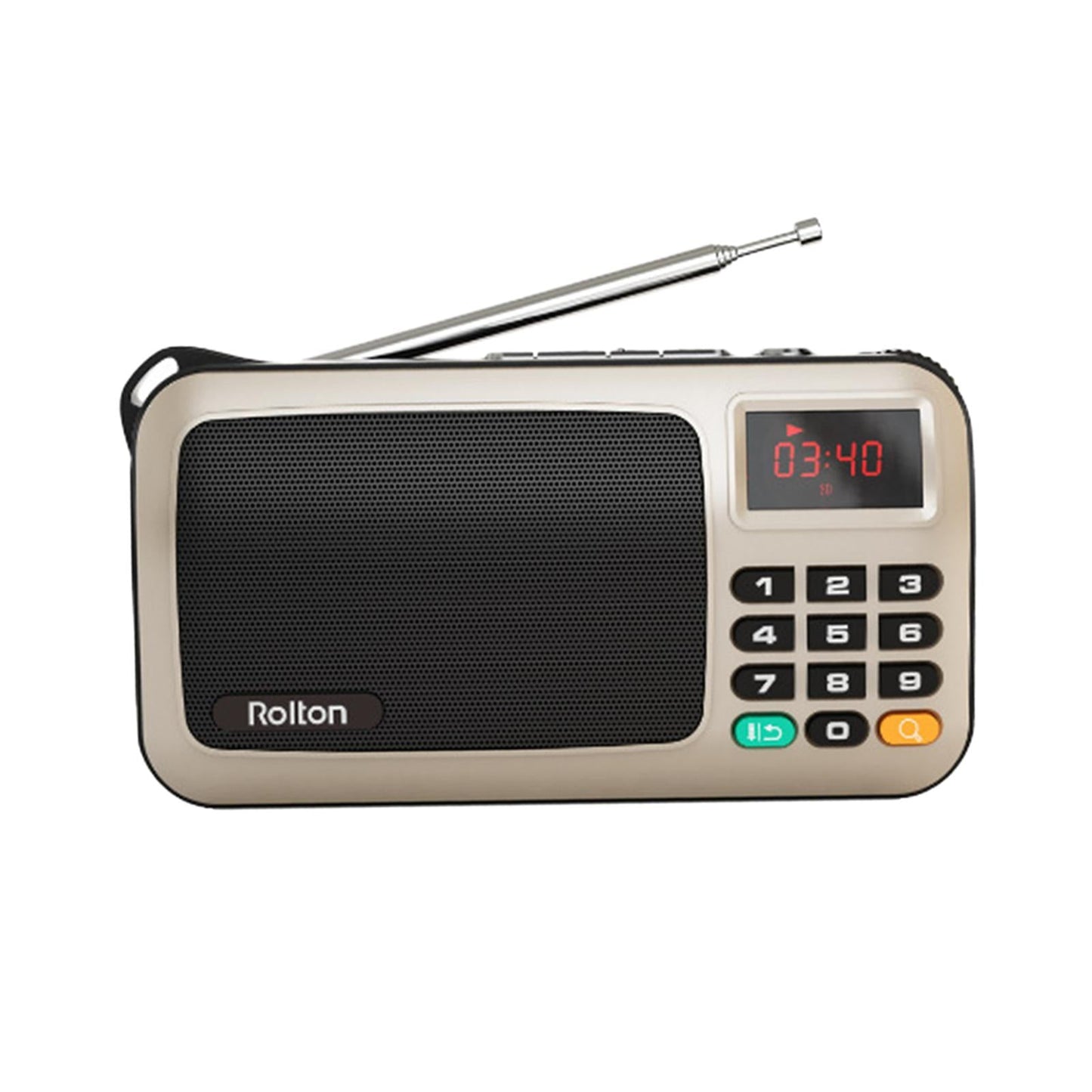 Portable USB FM Radio Emergency Flashlight Creative Gift for Friend Golden