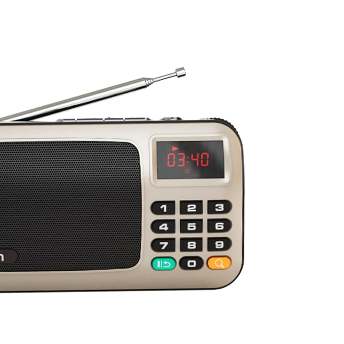 Portable USB FM Radio Emergency Flashlight Creative Gift for Friend Golden