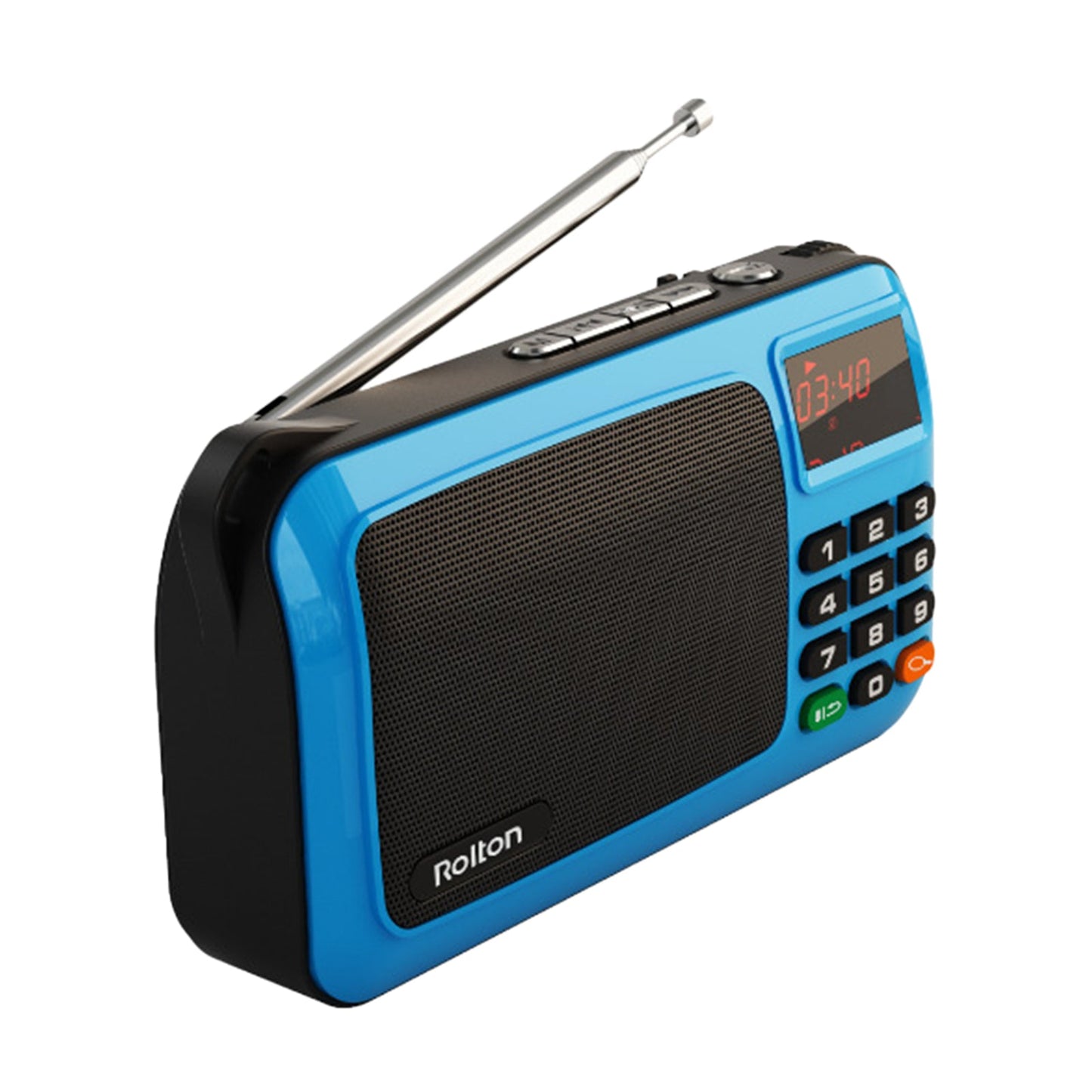 Portable USB FM Radio Emergency Flashlight Creative Gift for Friend Blue