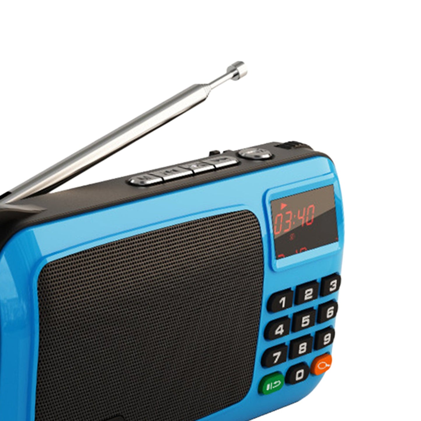 Portable USB FM Radio Emergency Flashlight Creative Gift for Friend Blue