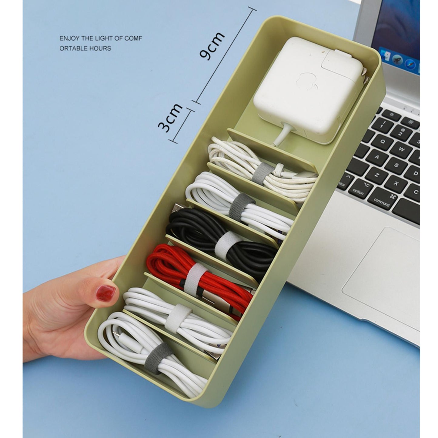 Plastic Cable Storage Boxs Organizer Dustproof Cover for Office Room Home Yellow