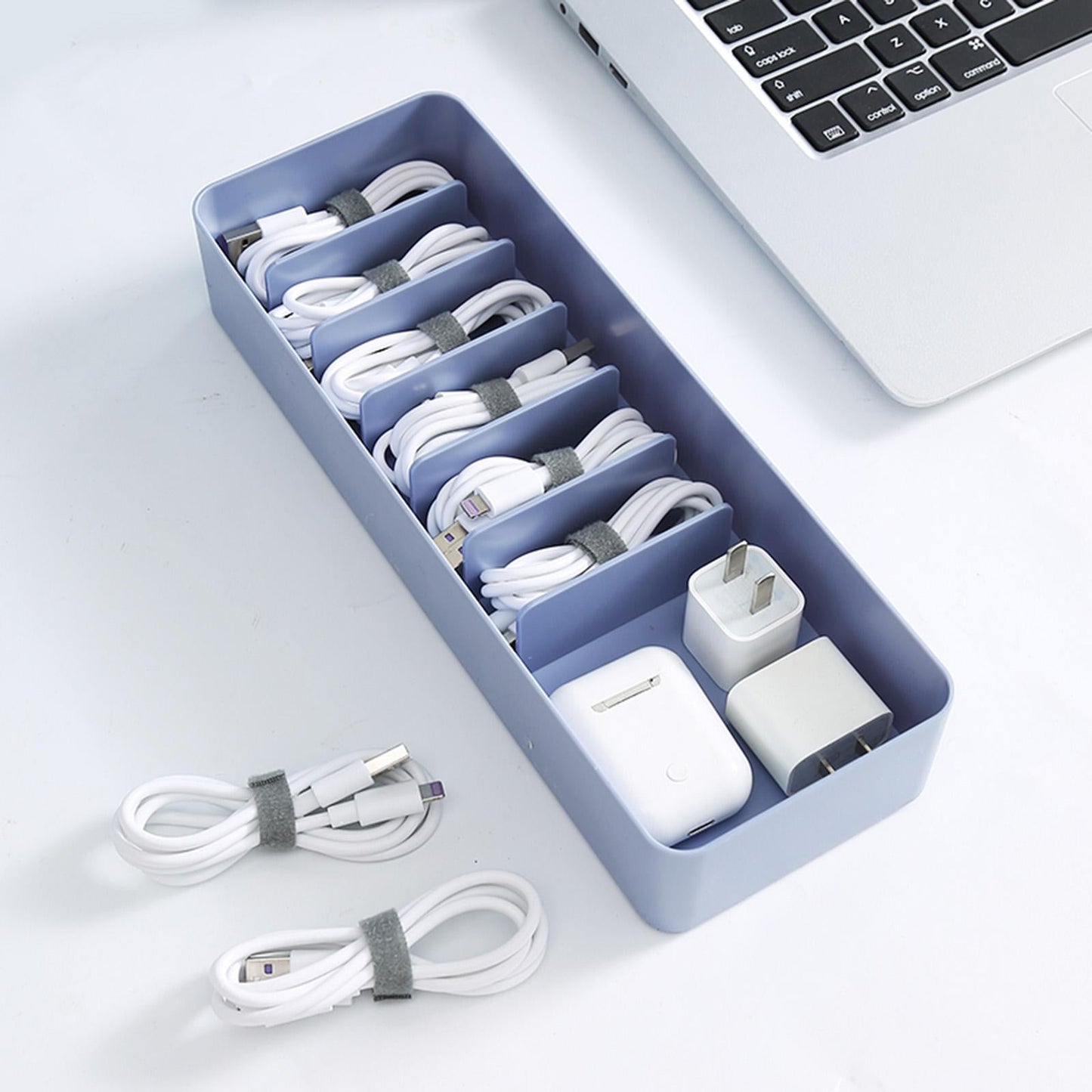 Plastic Cable Storage Boxs Organizer Dustproof Cover for Office Room Home Green