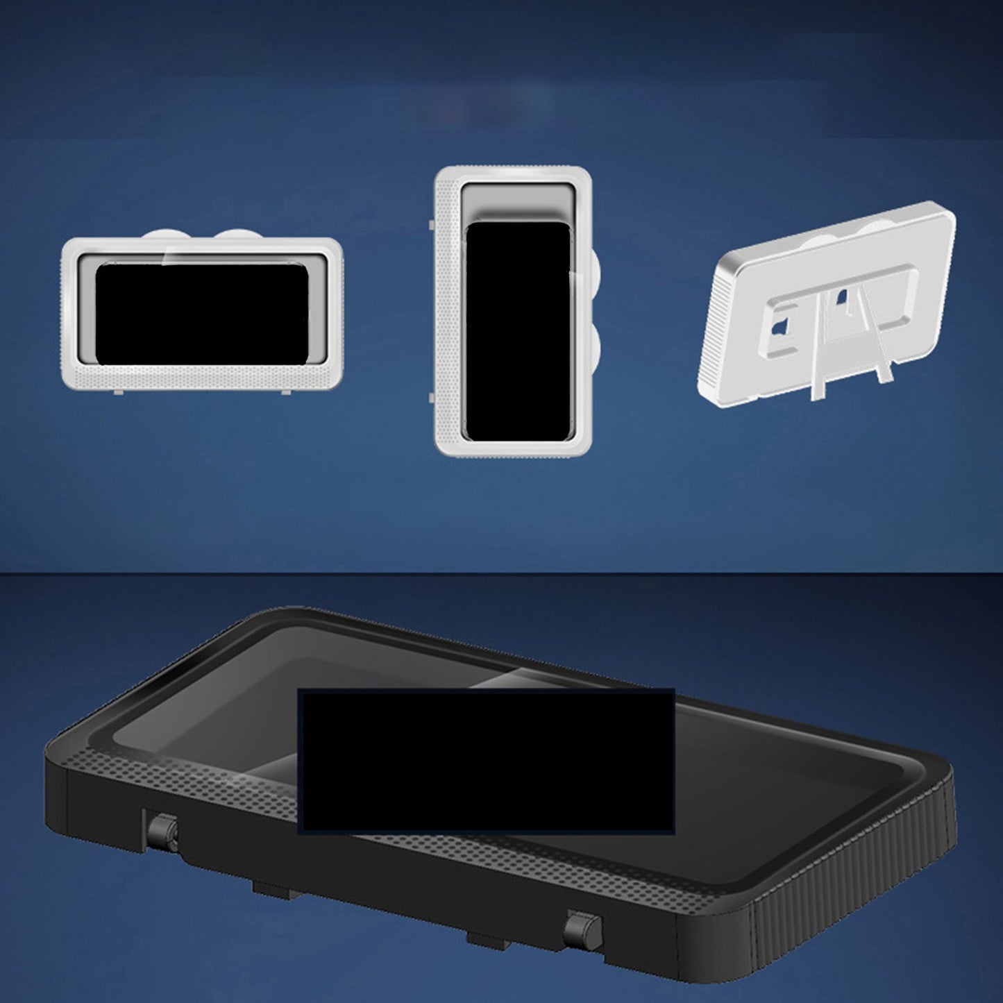 Waterproof Shower Phone Holder Touchable Portable for Bathroom Mobile Phones White