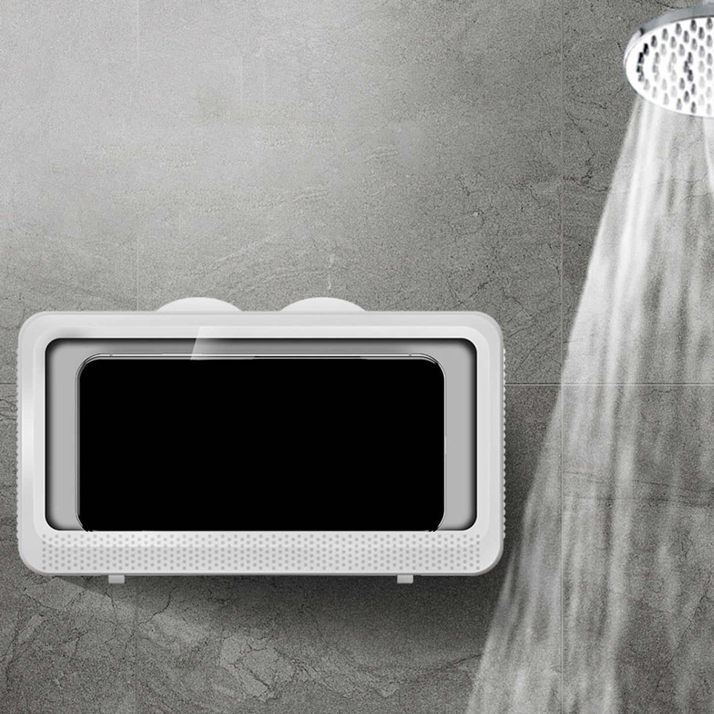 Waterproof Shower Phone Holder Touchable Portable for Bathroom Mobile Phones White
