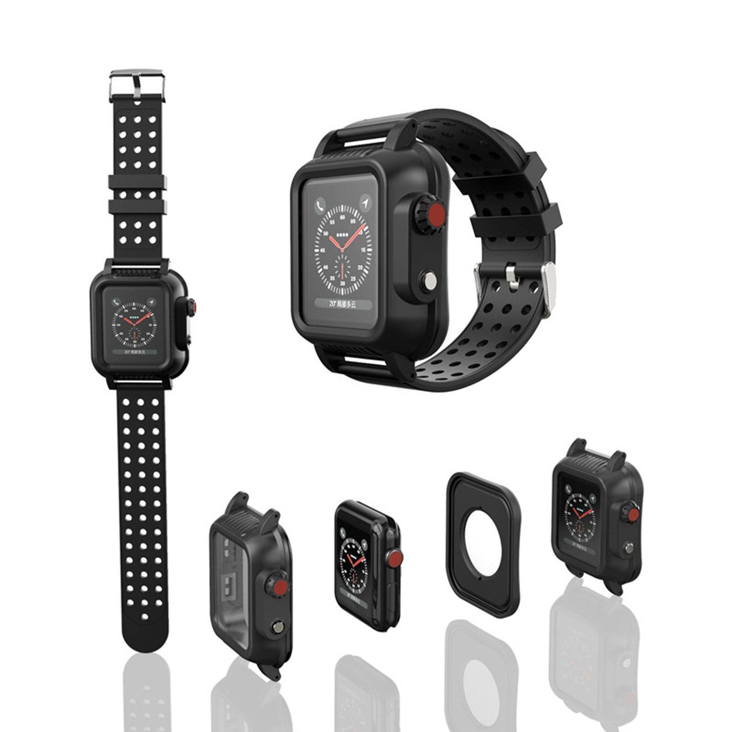 Rugged Protective Case Shockproof Durable for Apple Watch 3rd 4th Generation strap width 44mm