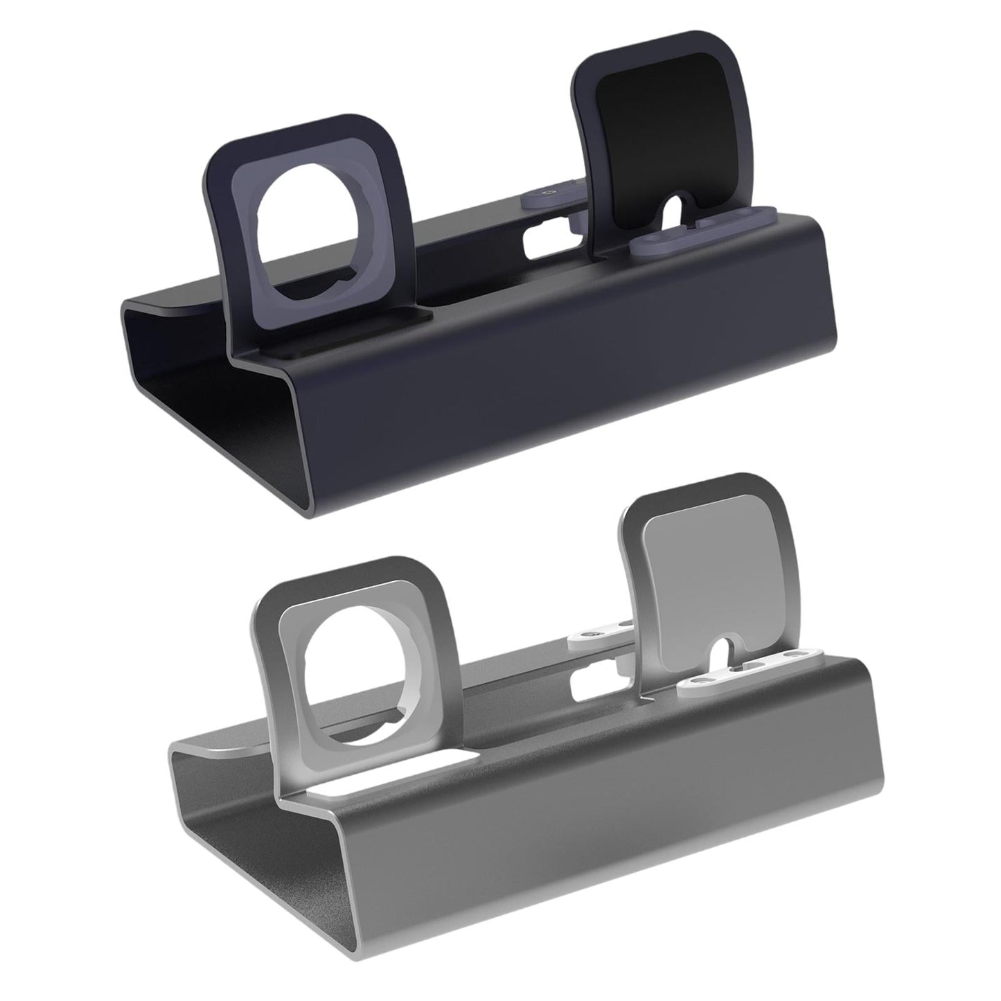 Chargering Station Dock One-Piece Molding 3in1 Shelf Holder for Home silver