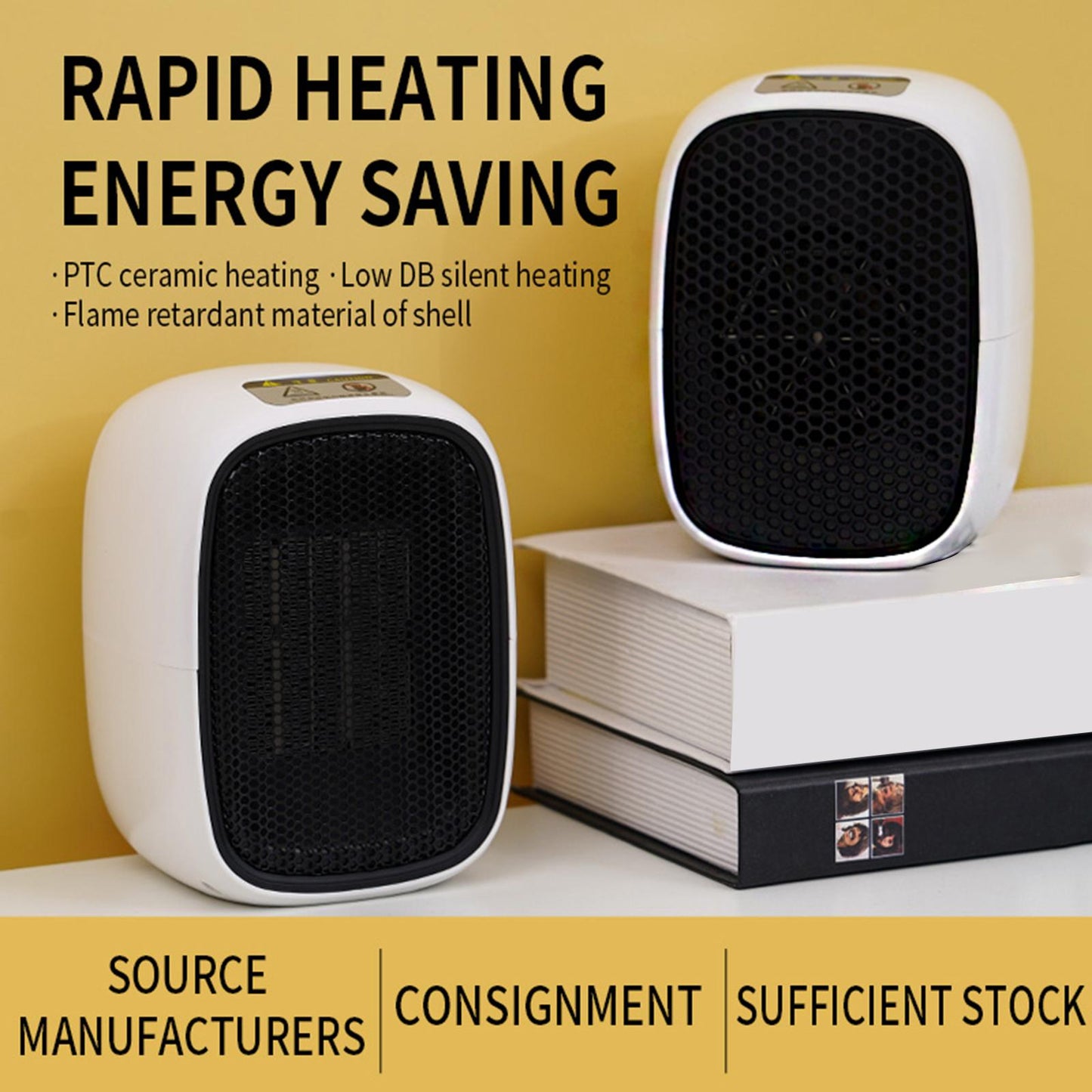 Electric Heater Personal Mini TIP-Over for Bathroom Winter Home Indoor