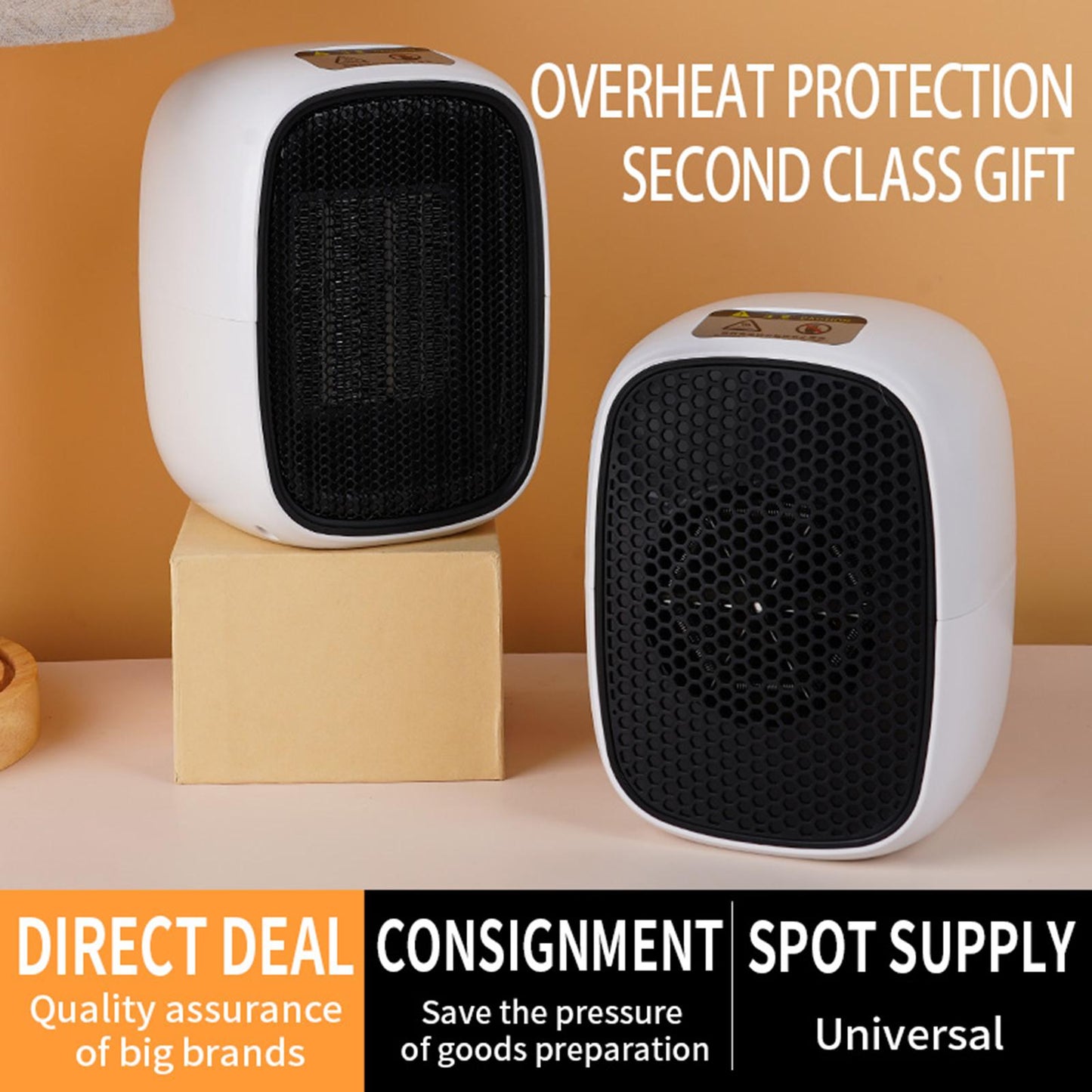 Electric Heater Personal Mini TIP-Over for Bathroom Winter Home Indoor