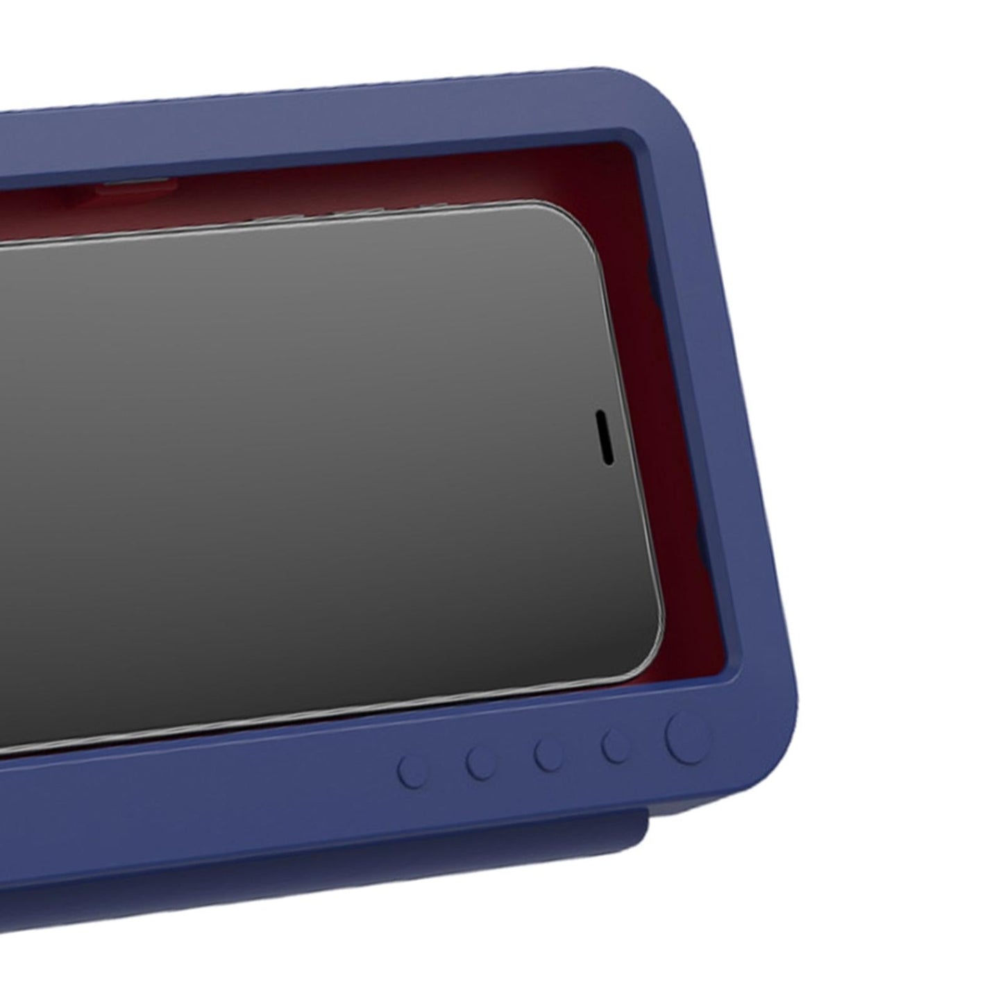 Wall Mounted Shower Phone Holder Waterproof Phone Storage Case Punch Free Blue