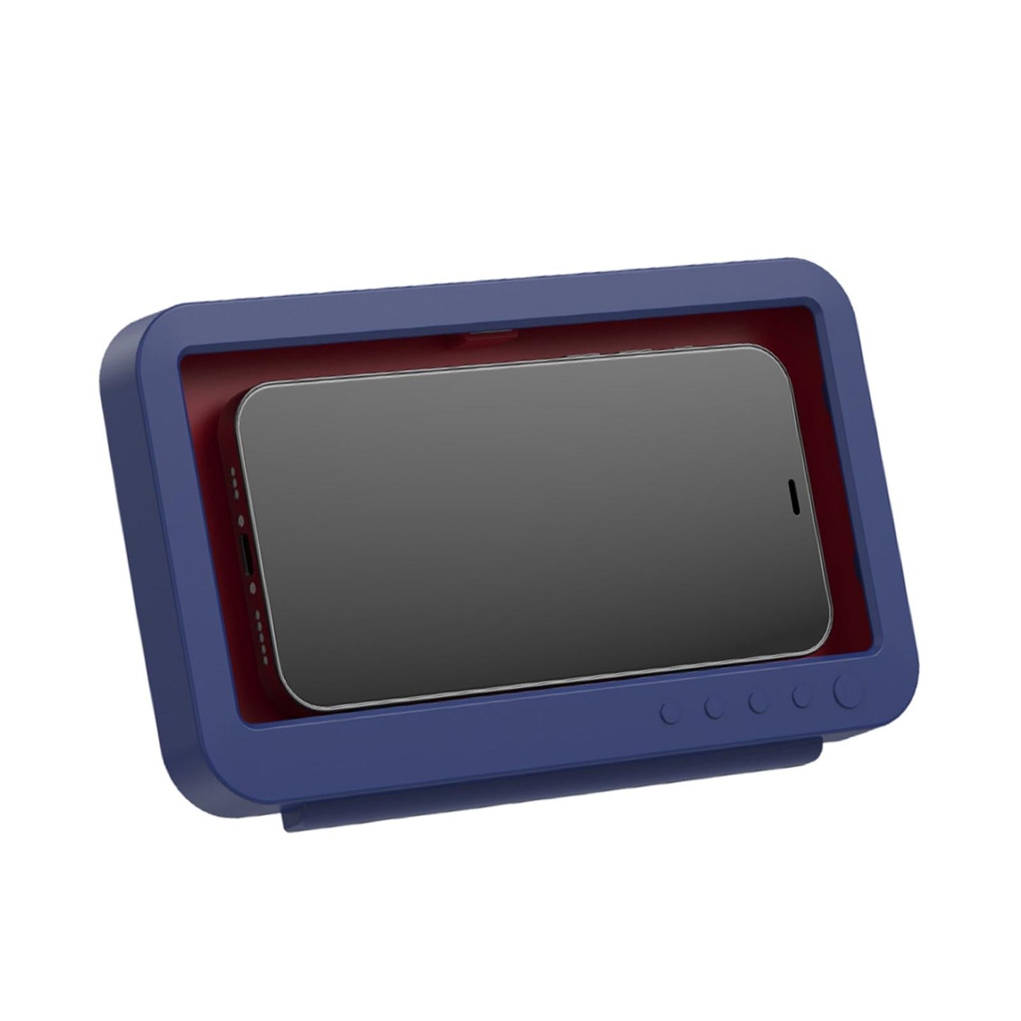 Wall Mounted Shower Phone Holder Waterproof Phone Storage Case Punch Free Blue