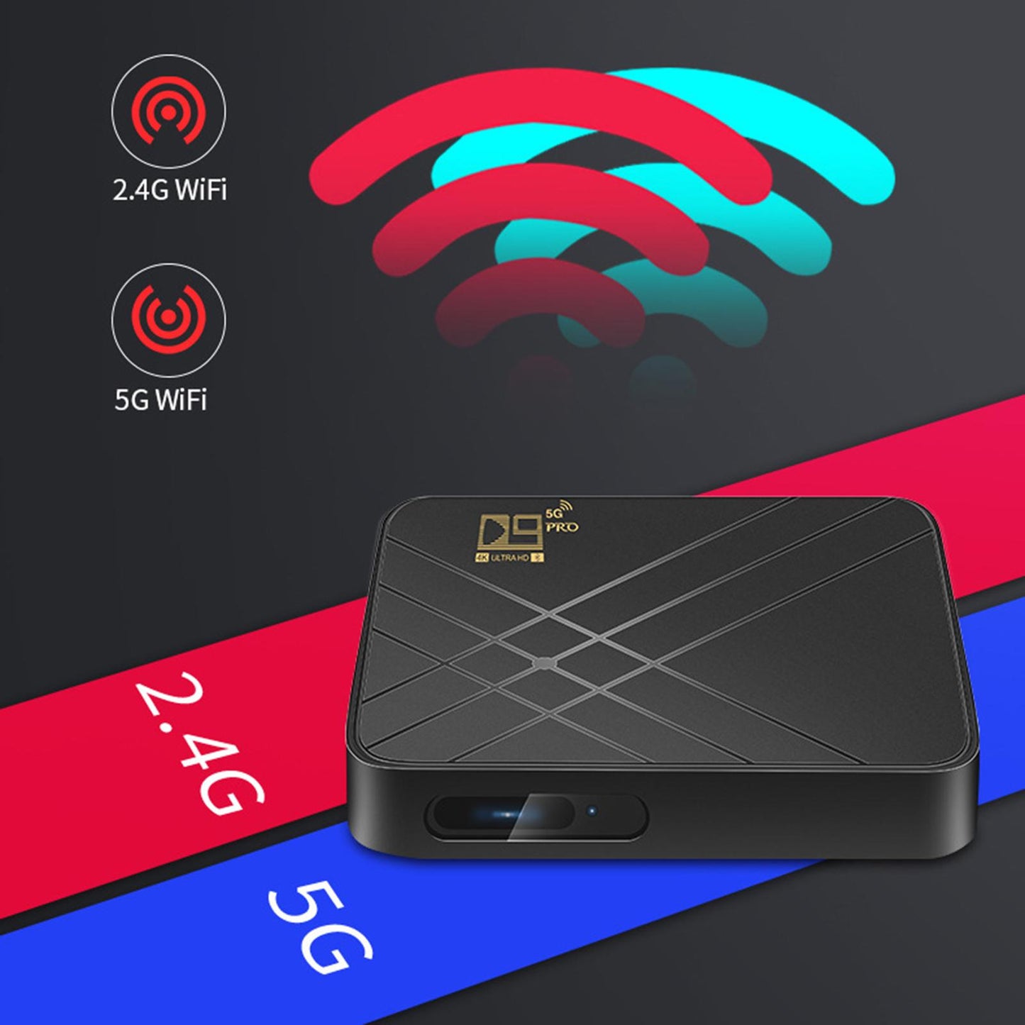 5g Android Set Up Box WIFI Network Bluetooth HD Player 8+128G D9 PRO