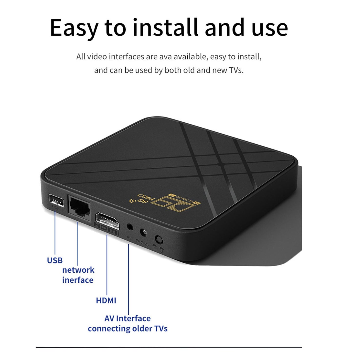 D9PRO Android Media Player Set Up Box WIFI Bluetooth HD Player 8+128G UK