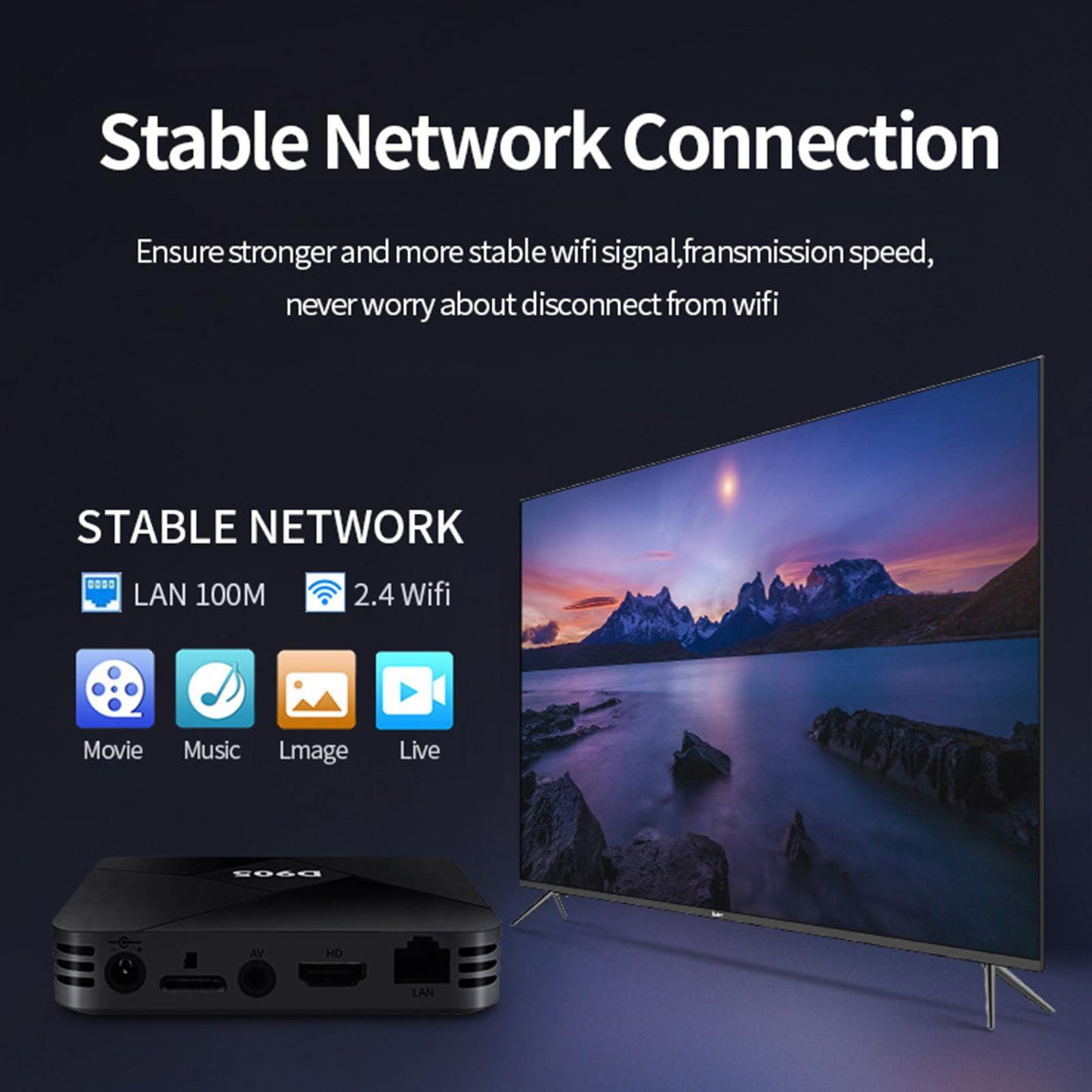 HD Satellite Receiver Multimedia Player HDMI Android 4GB 32GB for TV EU