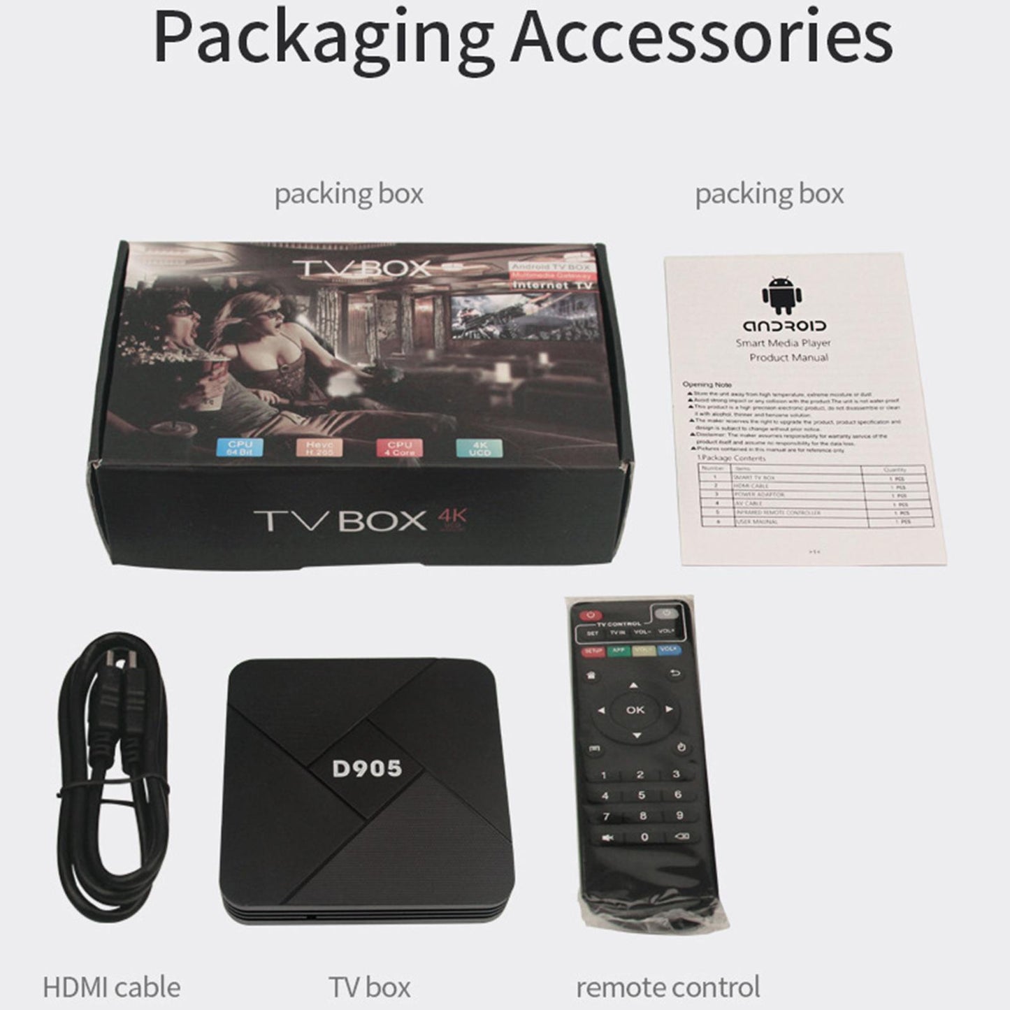 D905 Smart Set Top Box Android 10 Wifi 2.4G4K Amlogic British: 4G+32G