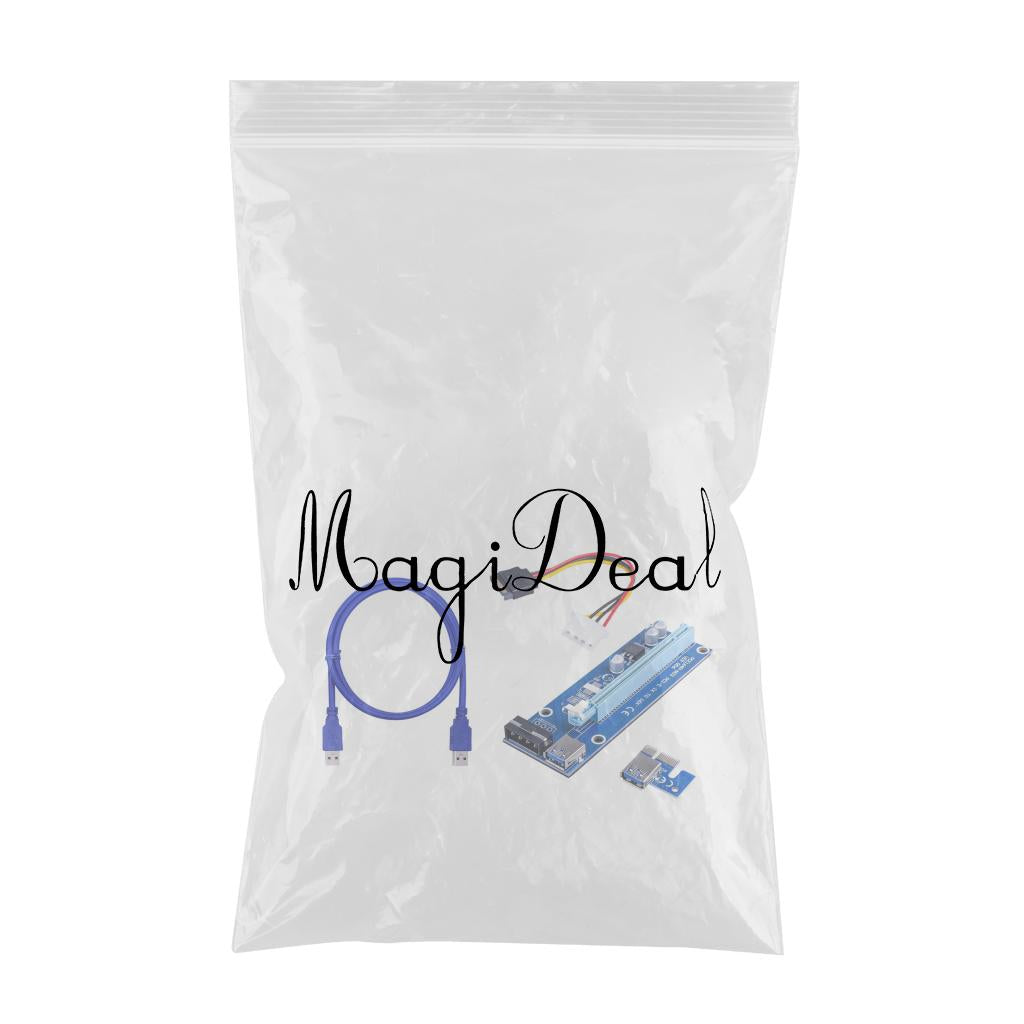 VER006S PCI-E Riser Card PCIE 1X to 16X USB 3.0 SATA Power for Bitcoin 4pin