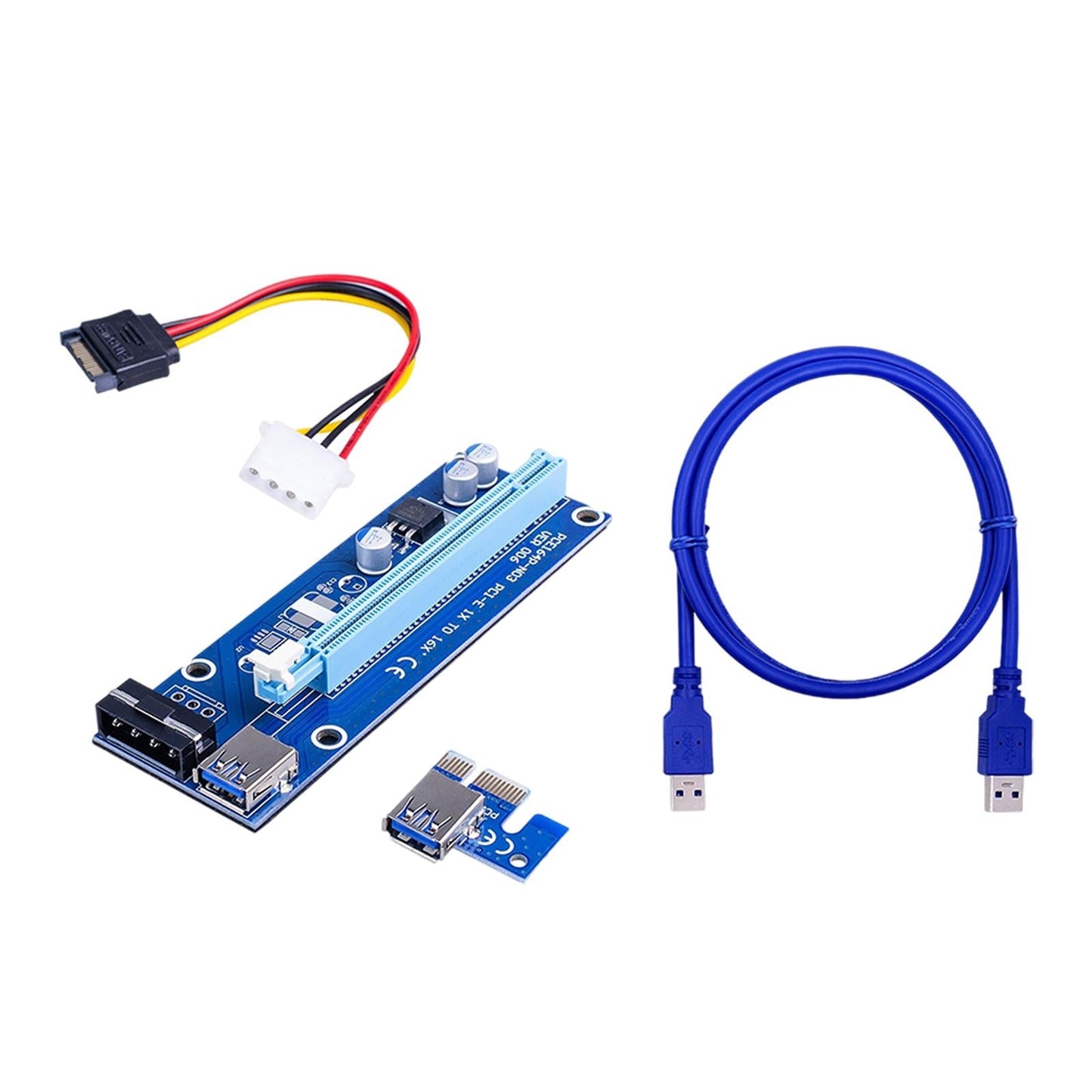 VER006S PCI-E Riser Card PCIE 1X to 16X USB 3.0 SATA Power for Bitcoin 4pin