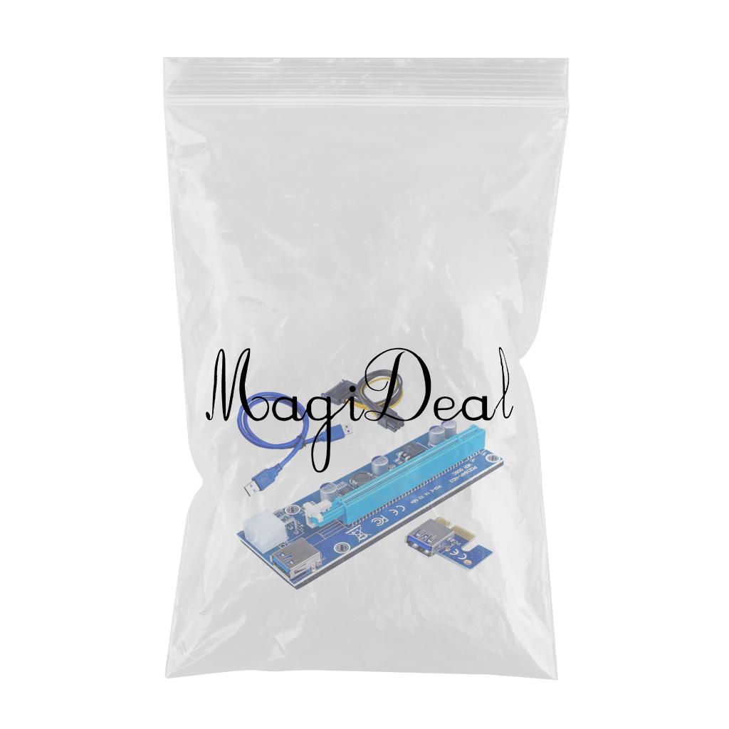 VER006S PCI-E Riser Card PCIE 1X to 16X USB 3.0 SATA Power for Bitcoin 6pin