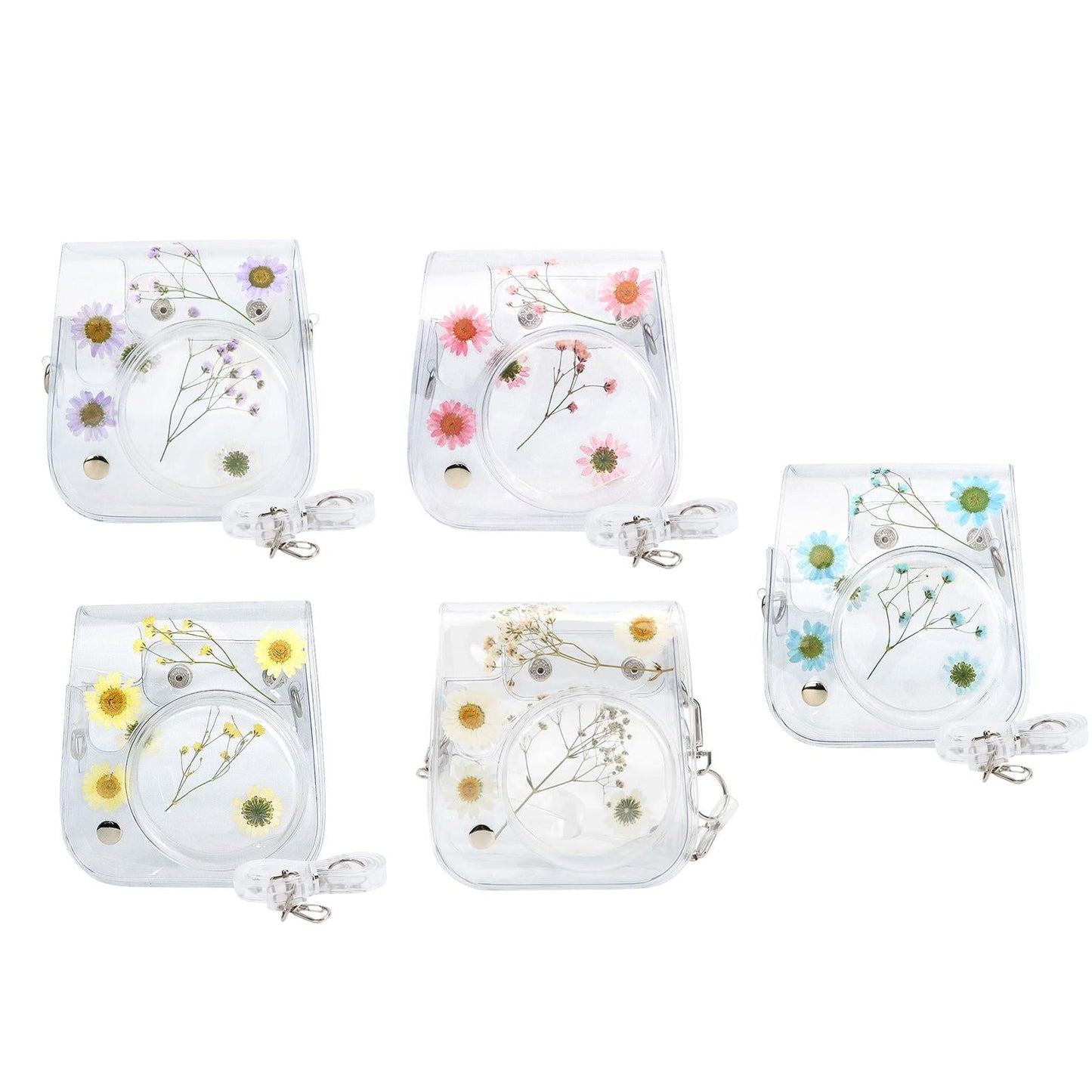 Camera Case Portable PVC Material Adjustable Strap for Instax Mini 11 9 8 Pink