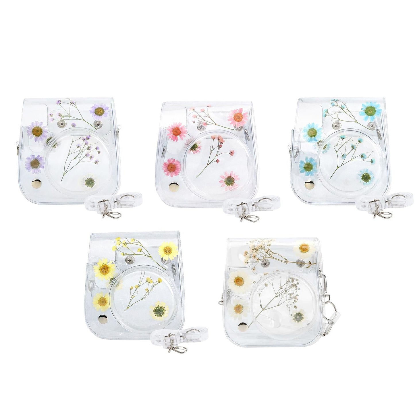 Camera Case Portable PVC Material Adjustable Strap for Instax Mini 11 9 8 Pink