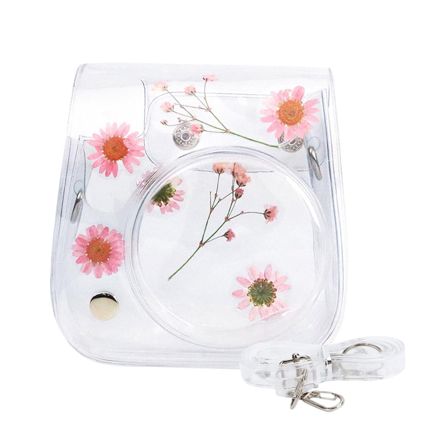 Camera Case Portable PVC Material Adjustable Strap for Instax Mini 11 9 8 Pink