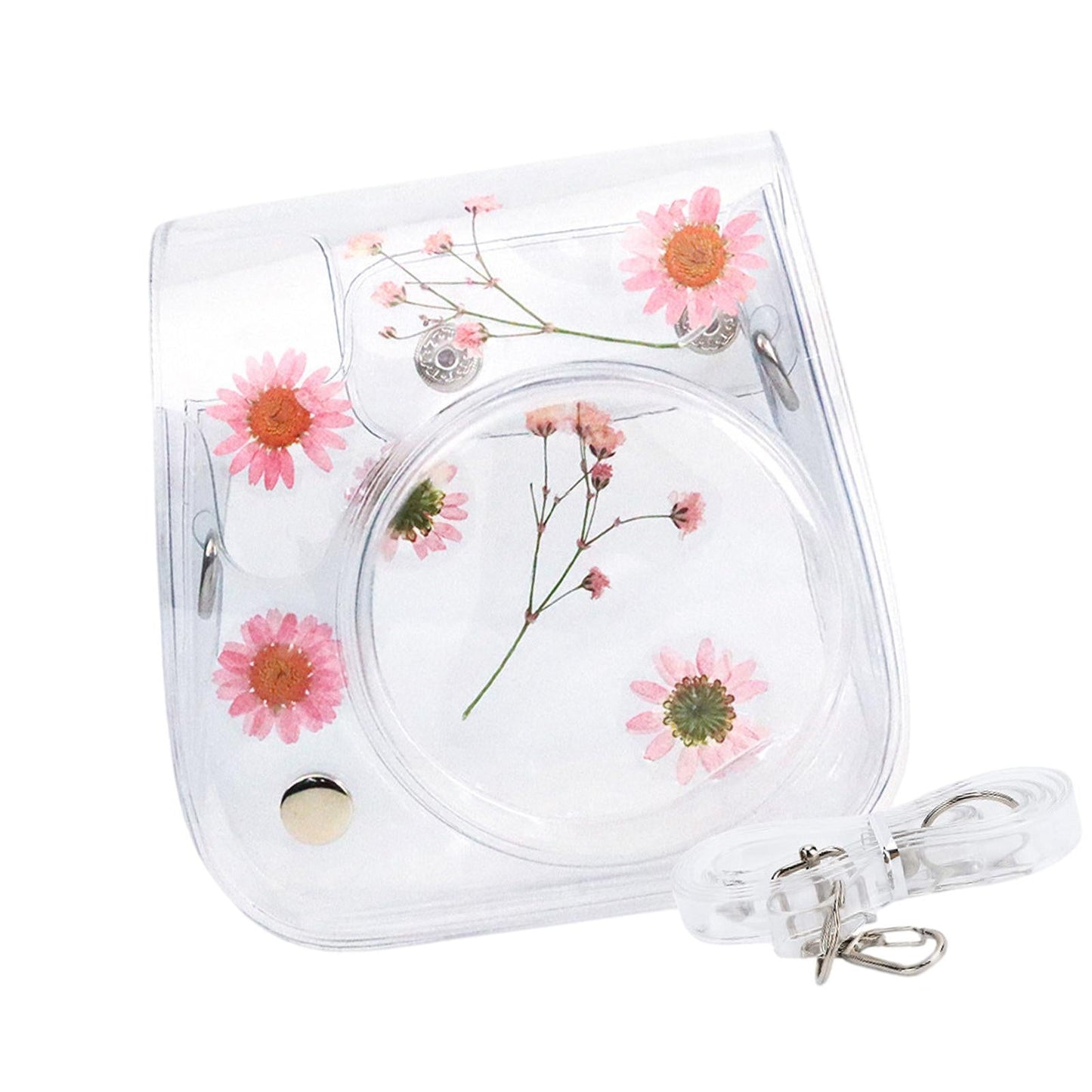 Camera Case Portable PVC Material Adjustable Strap for Instax Mini 11 9 8 Pink