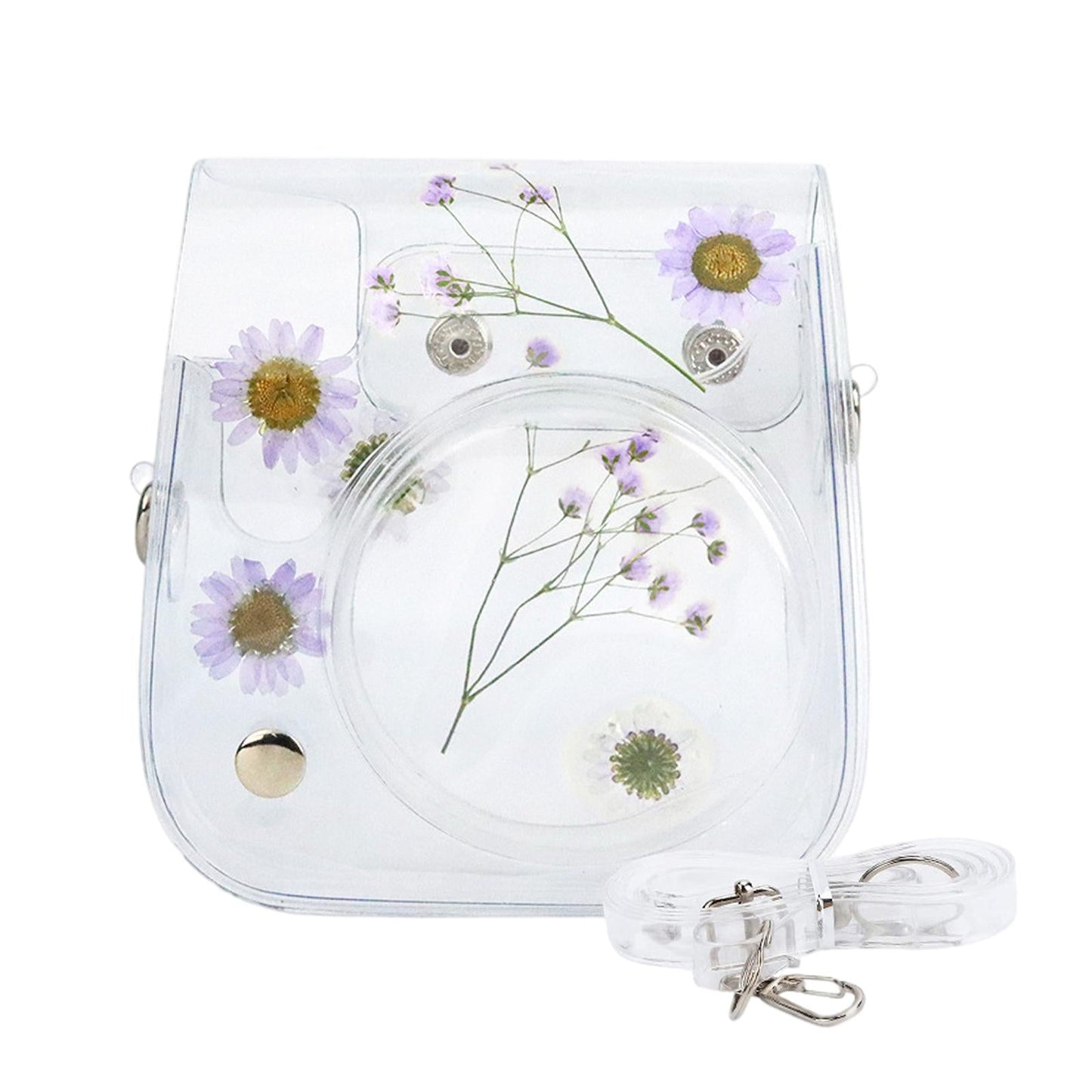 Camera Case Portable PVC Material Adjustable Strap for Instax Mini 11 9 8 Purple