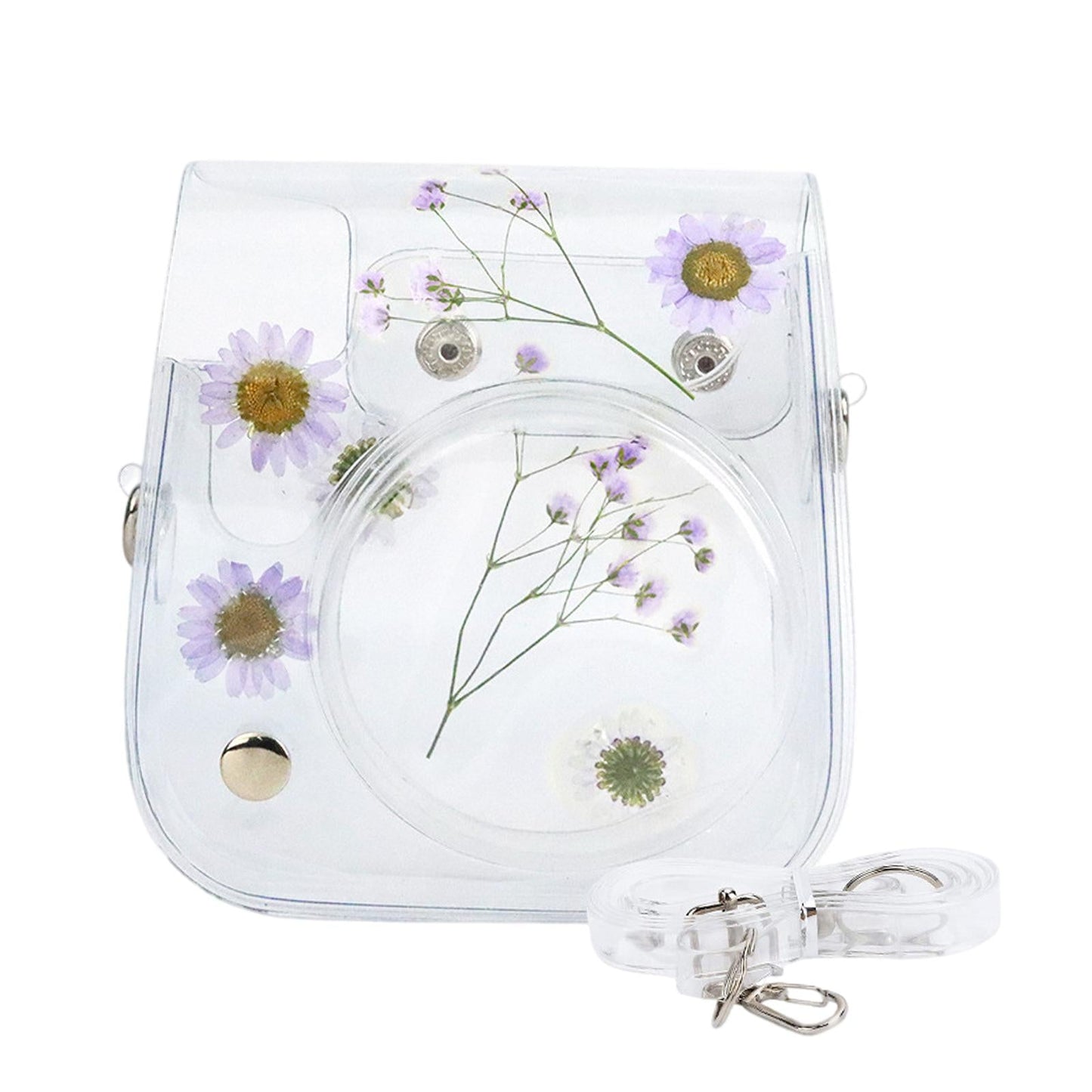 Camera Case Portable PVC Material Adjustable Strap for Instax Mini 11 9 8 Purple