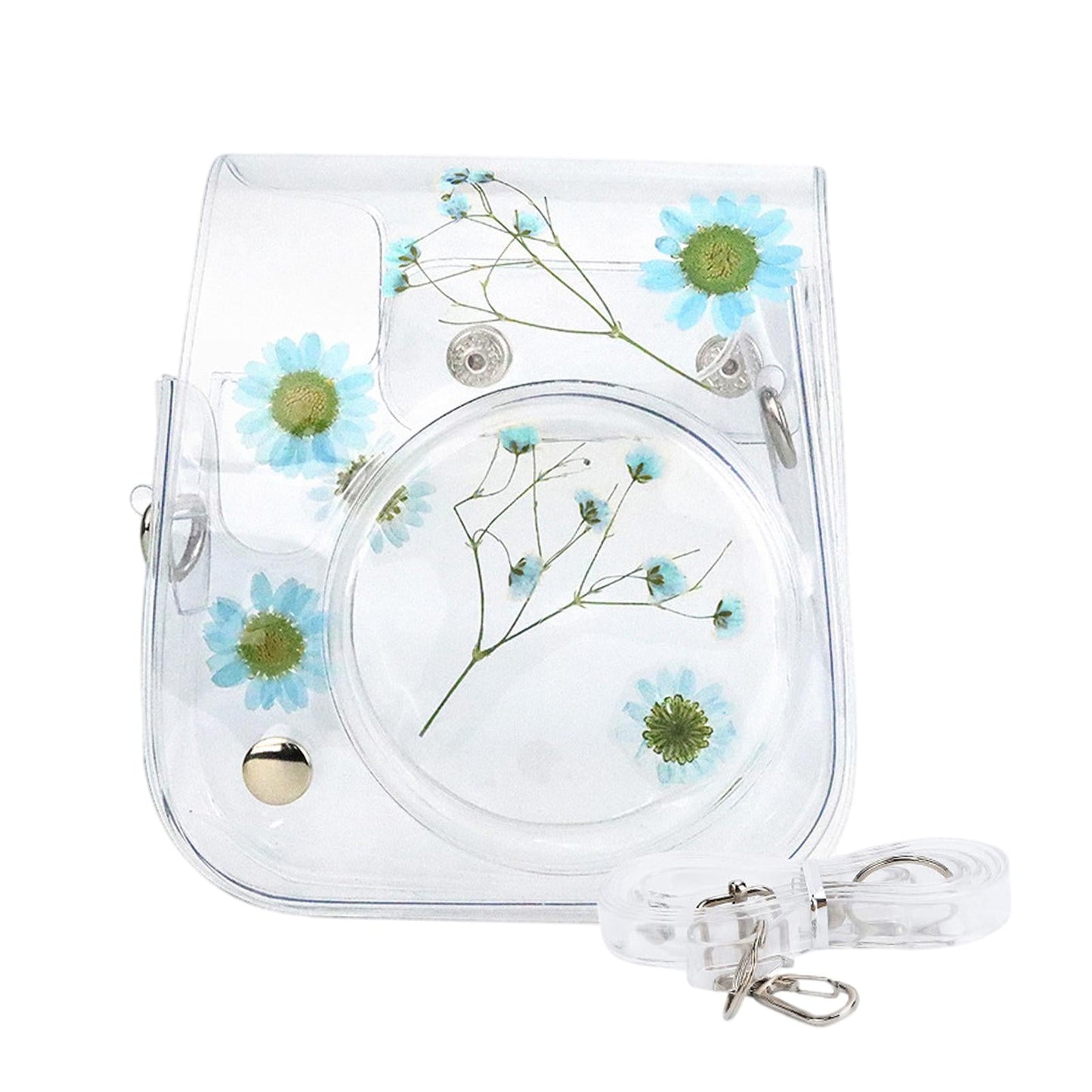 Camera Case Portable PVC Material Adjustable Strap for Instax Mini 11 9 8 Blue